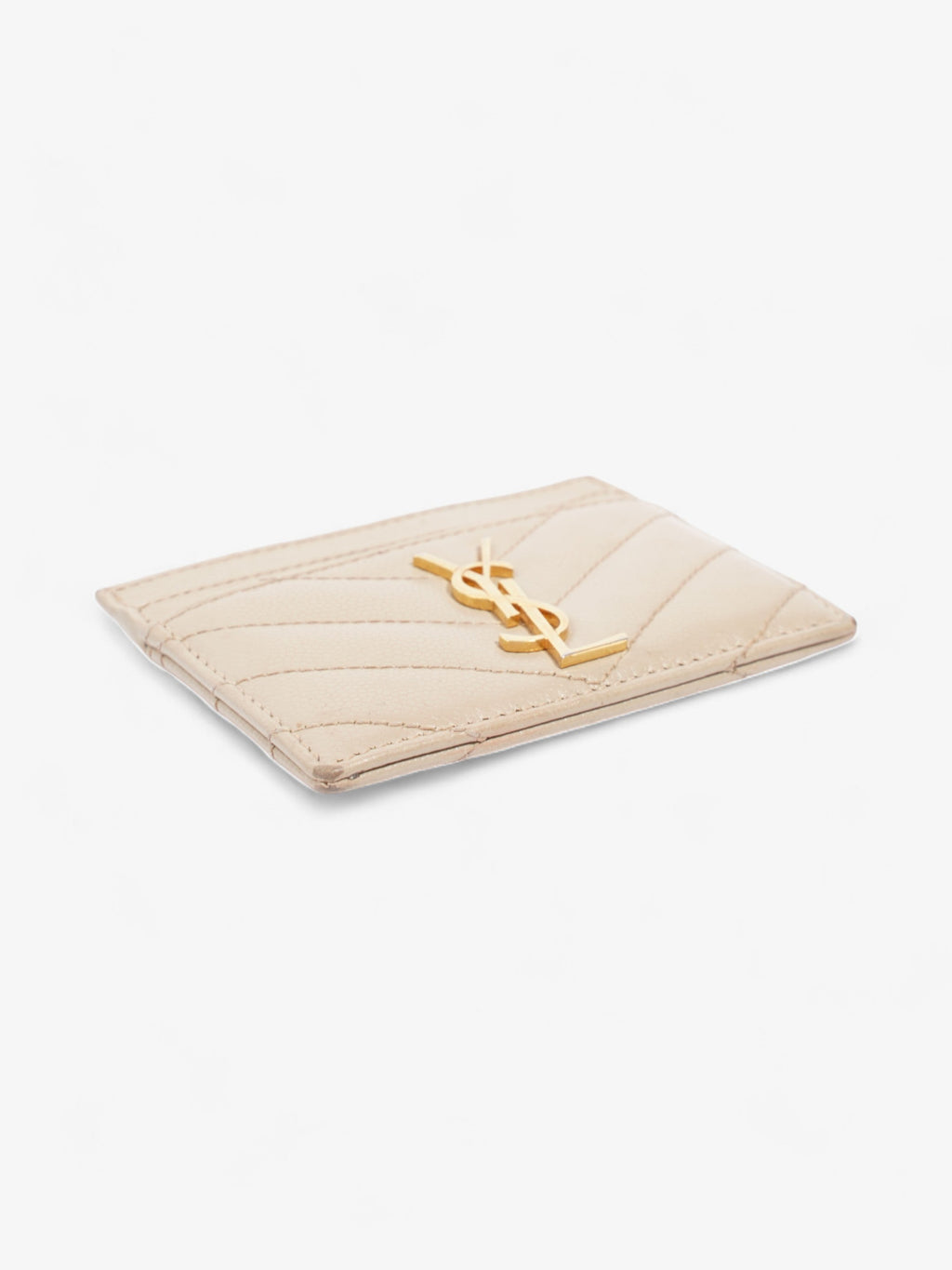 Saint Laurent Card Case Dusty Grey Lambskin Leather
