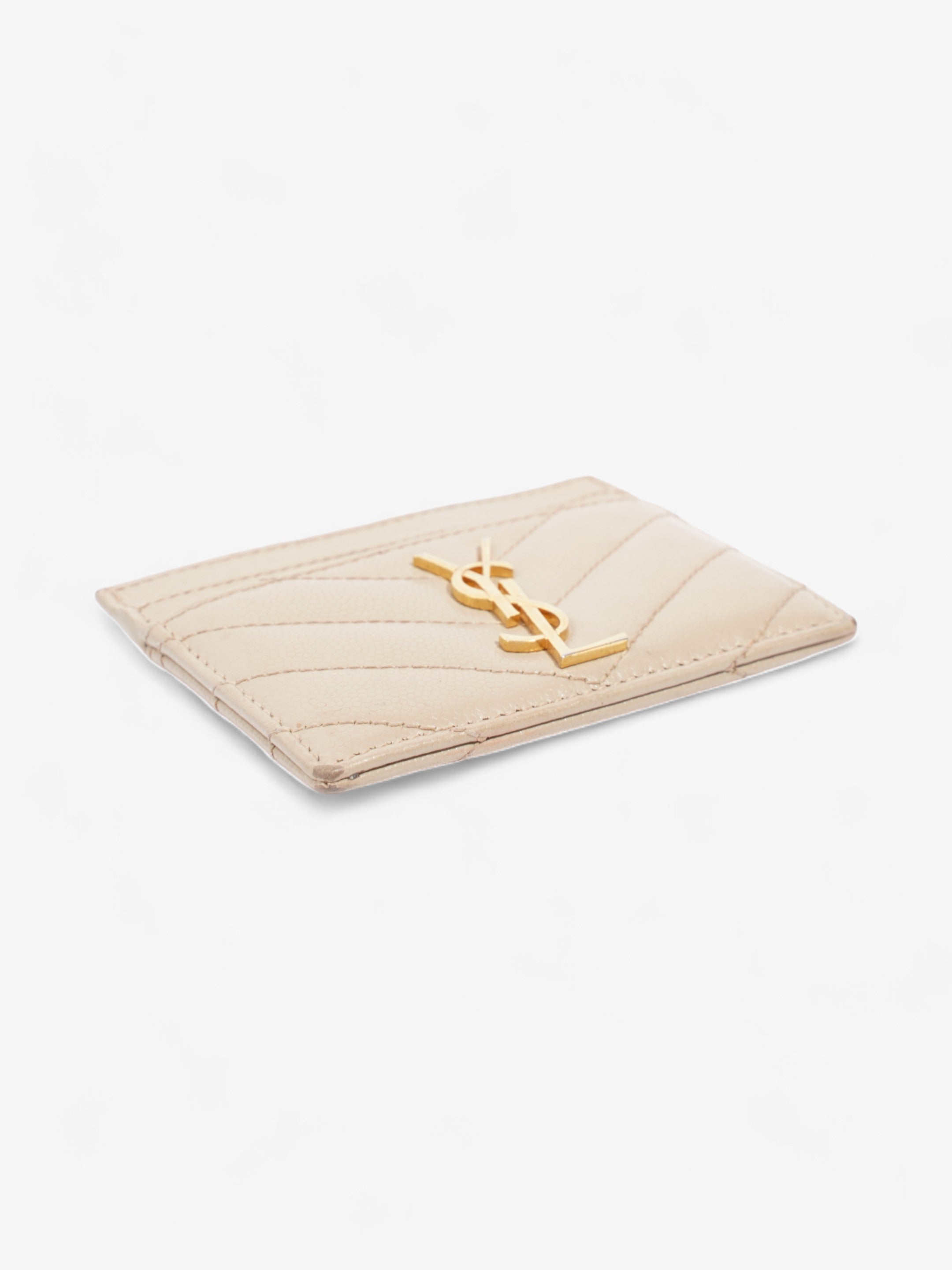Saint Laurent Card Case Dusty Grey Lambskin Leather
