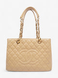 Chanel Grand Shopping Tote Neutral Caviar Leather