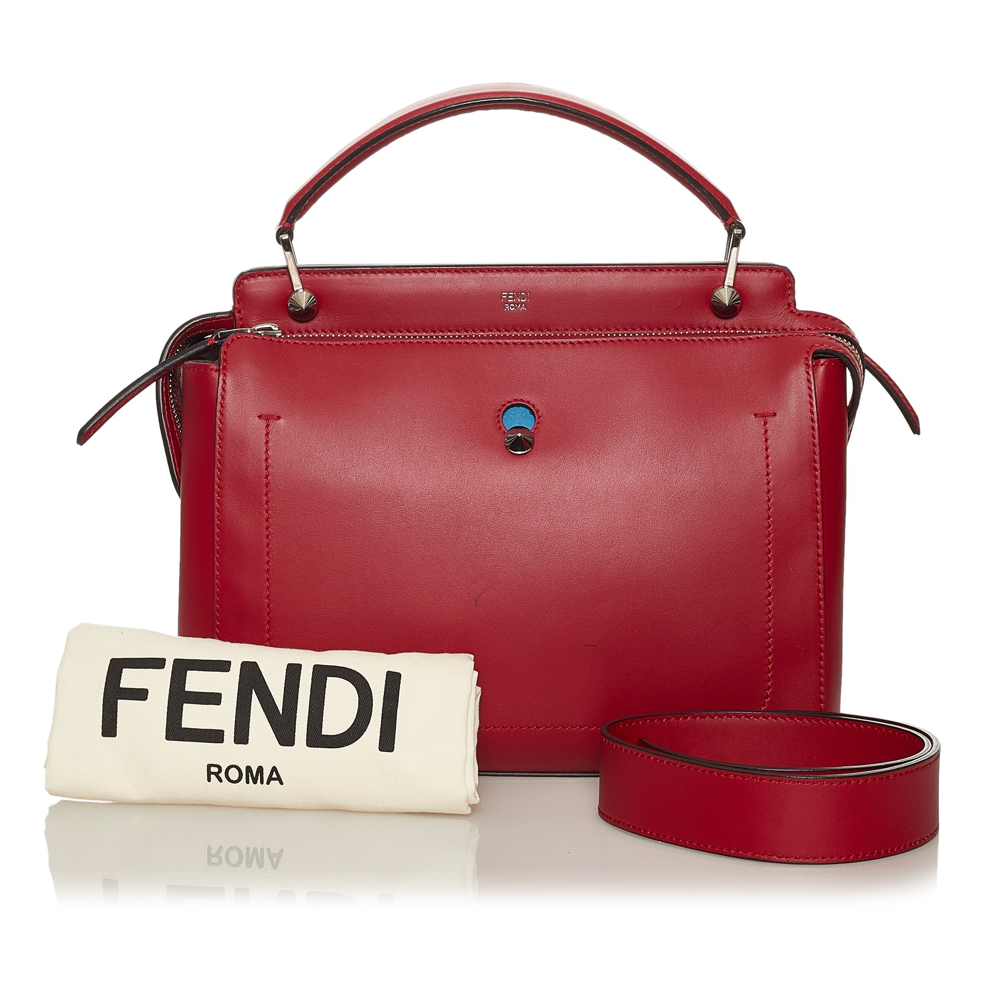 Fendi DotCom Handbag Large Red