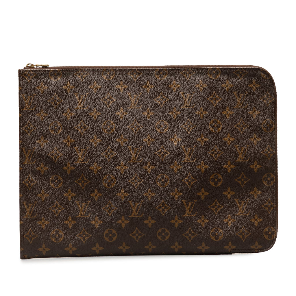 Brown Louis Vuitton Monogram Poche Documents Portfolio Business Bag