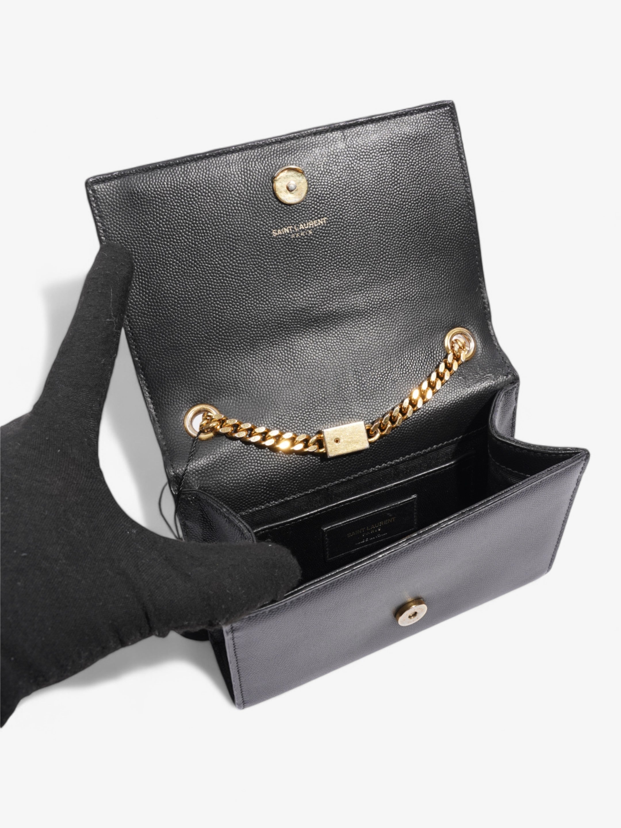 Saint Laurent Kate Black Grained Leather Small