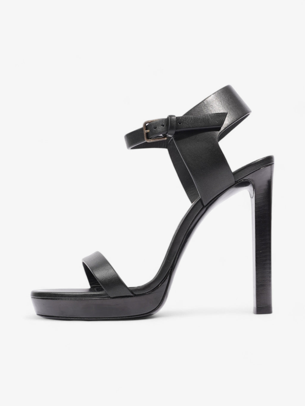Saint Laurent Ankle Strap Heels 120 Black Leather EU 39 UK 6