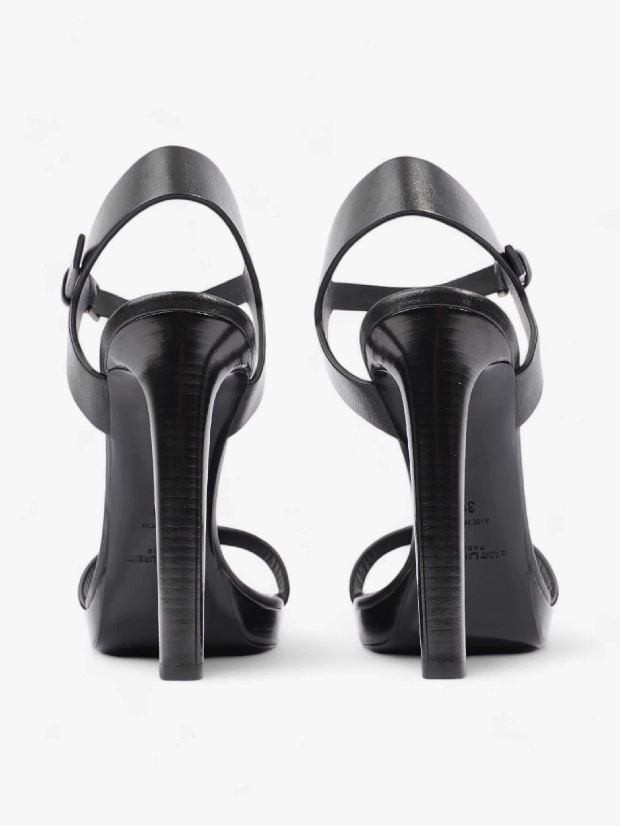 Saint Laurent Ankle Strap Heels 120 Black Leather EU 39 UK 6