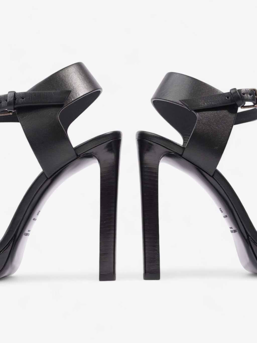 Saint Laurent Ankle Strap Heels 120 Black Leather EU 39 UK 6