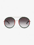 Gucci Round Sunglasses Green / Red Base Metal 140mm