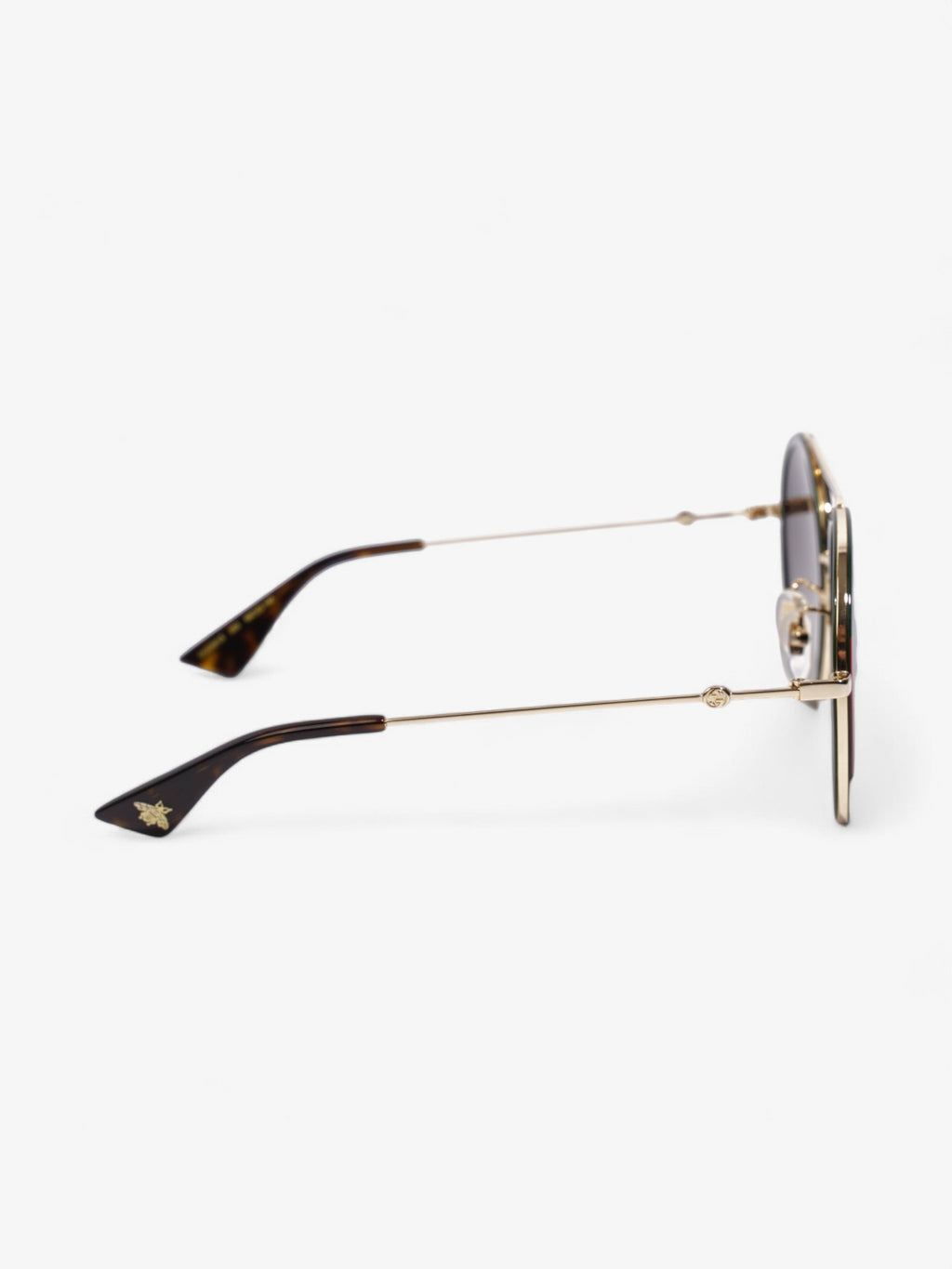 Gucci Round Sunglasses Green / Red Base Metal 140mm