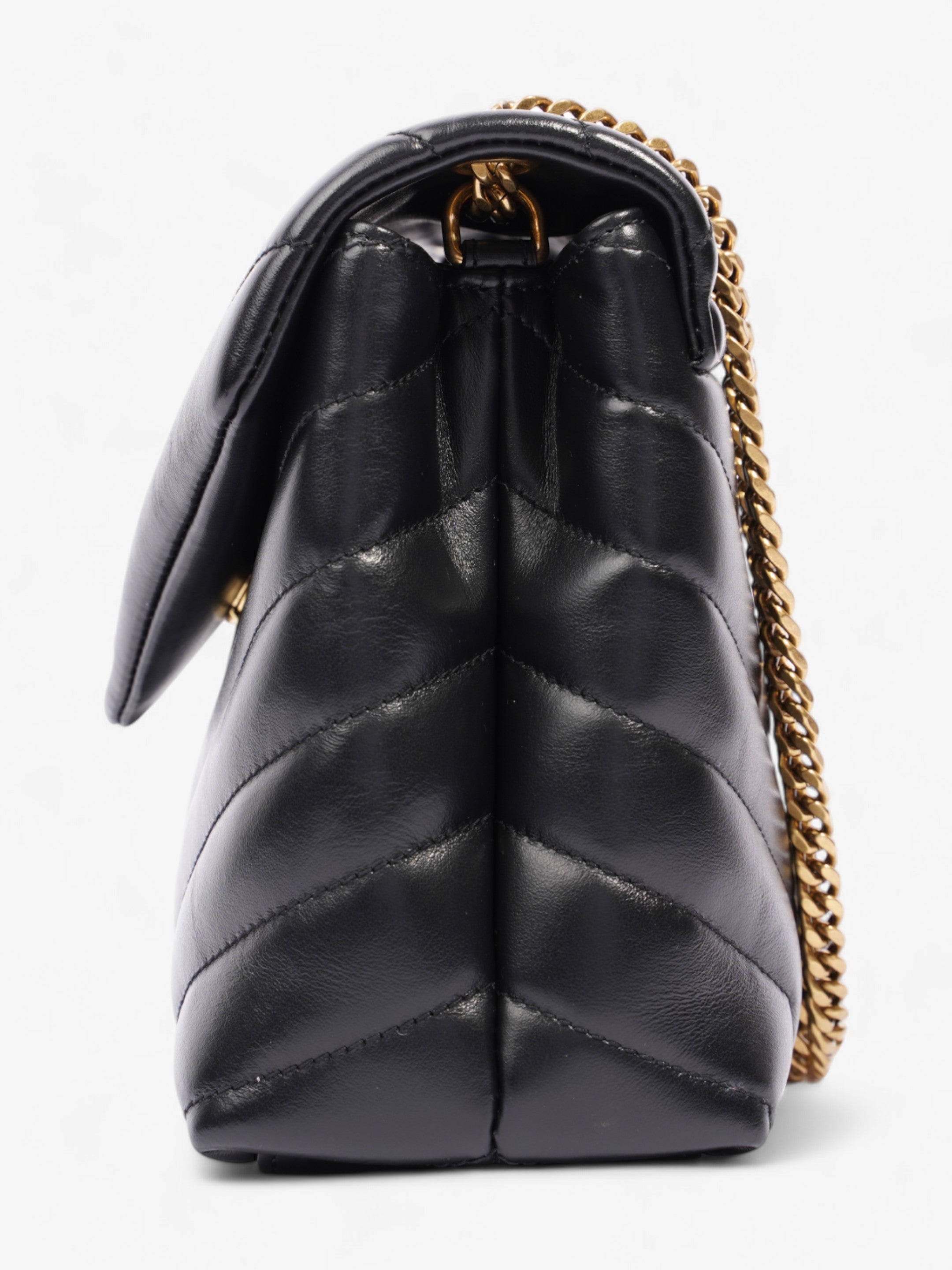 Saint Laurent Lou Lou Black Matelasse Leather Small