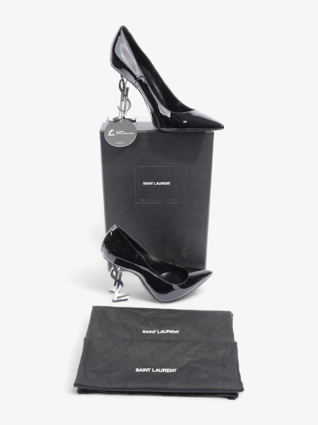 Saint Laurent Opyum Heels 110 Black Patent Leather EU 40.5 UK 7.5