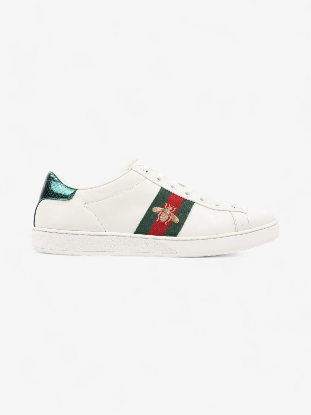 Gucci Ace Embroidered Bee White / Red / Green Leather EU 40 UK 7