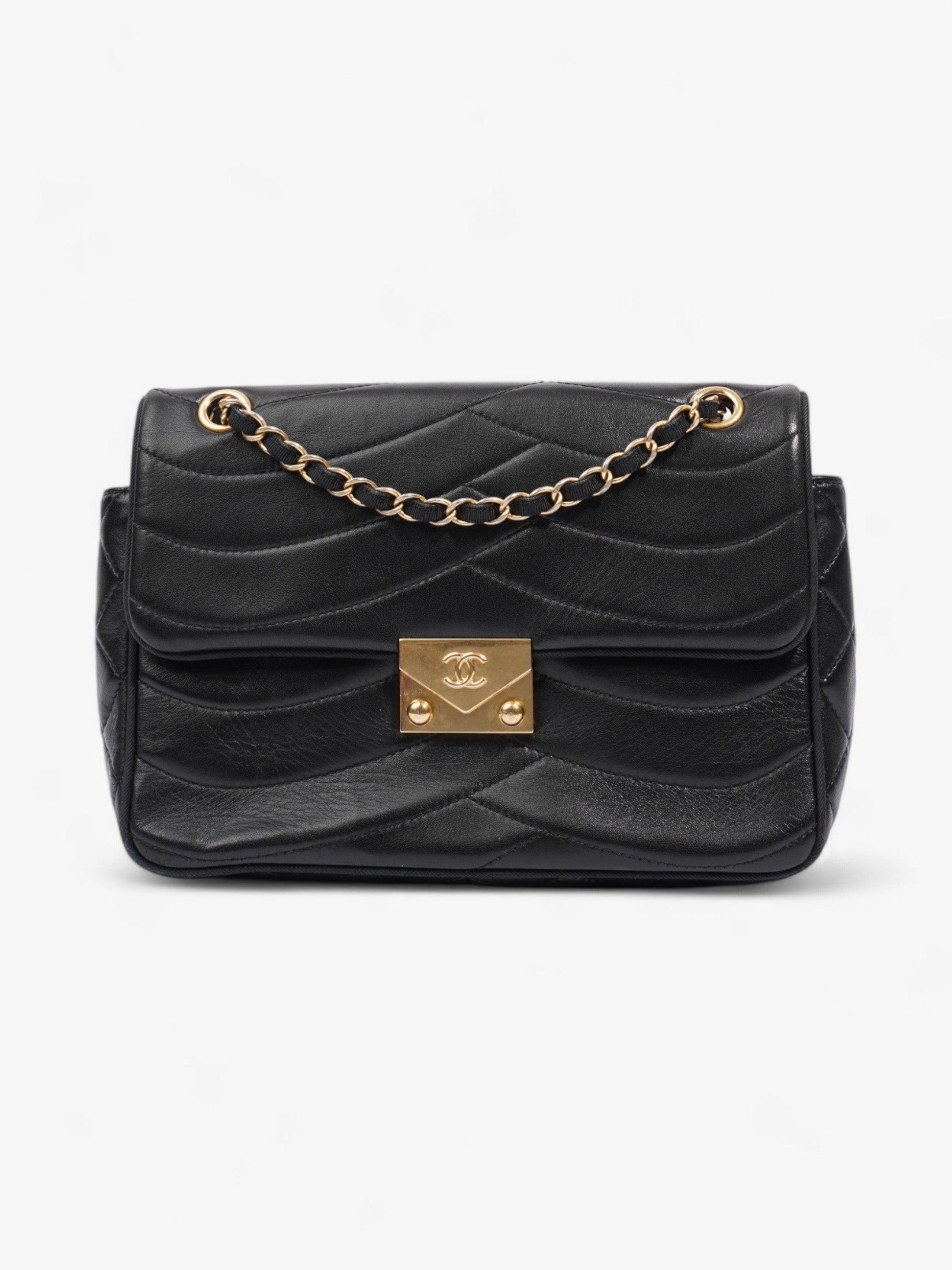Chanel Scallop Flap Black Leather Medium