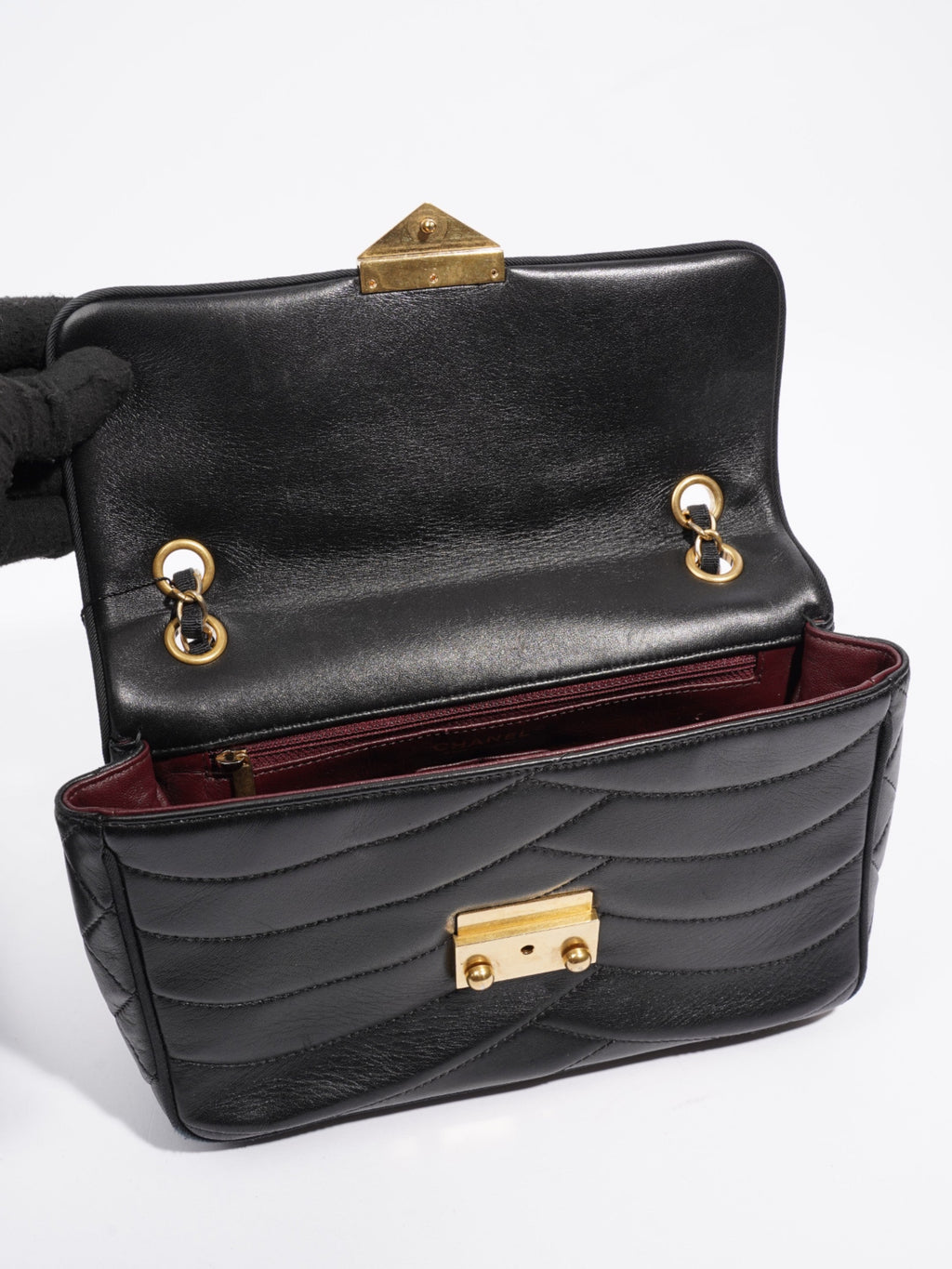 Chanel Scallop Flap Black Leather Medium