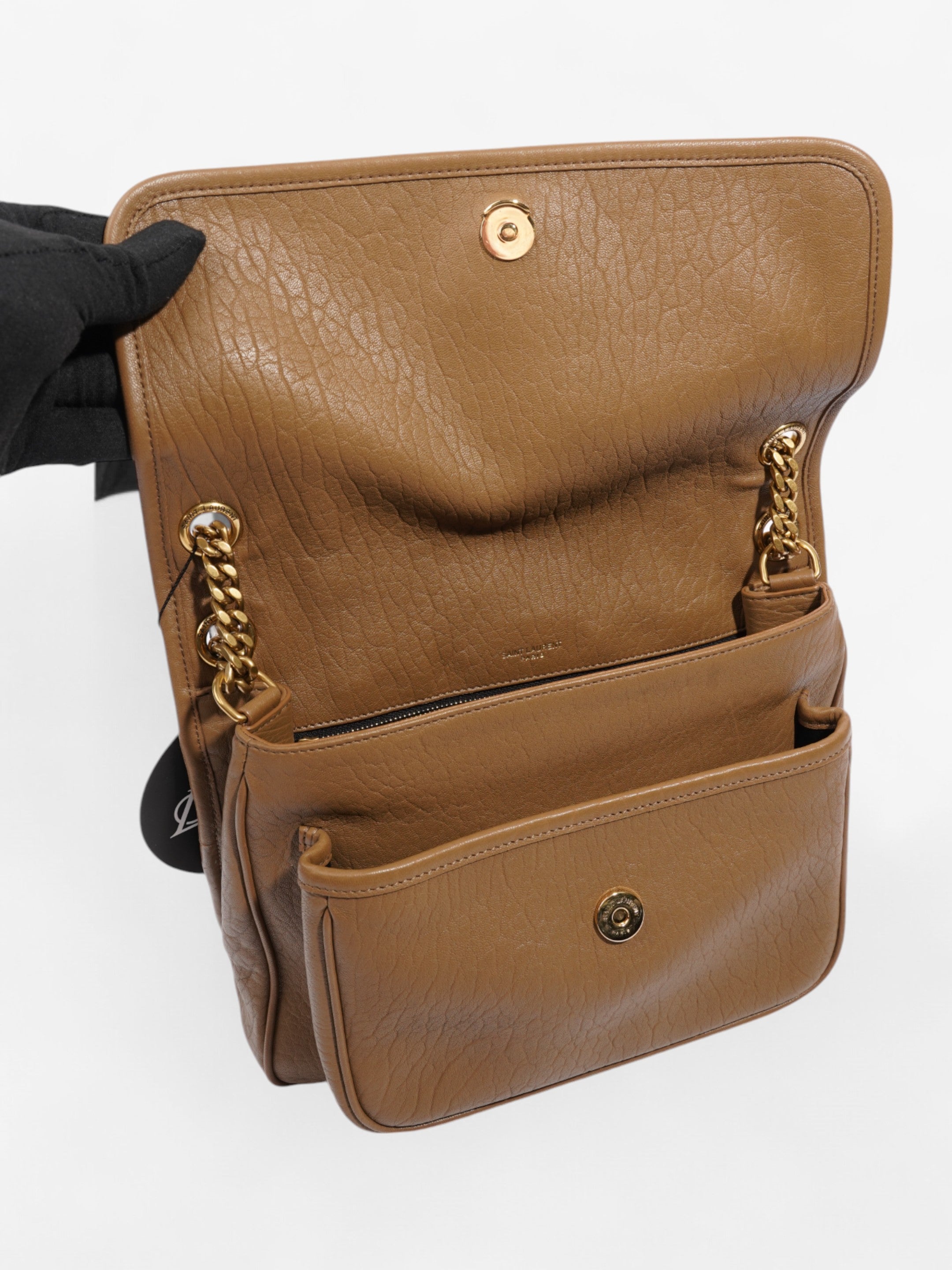 Saint Laurent Niki Dark Cork Lambskin Leather Medium
