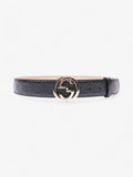Gucci Interlocking G Belt Black GG Supreme Leather 90cm 36"