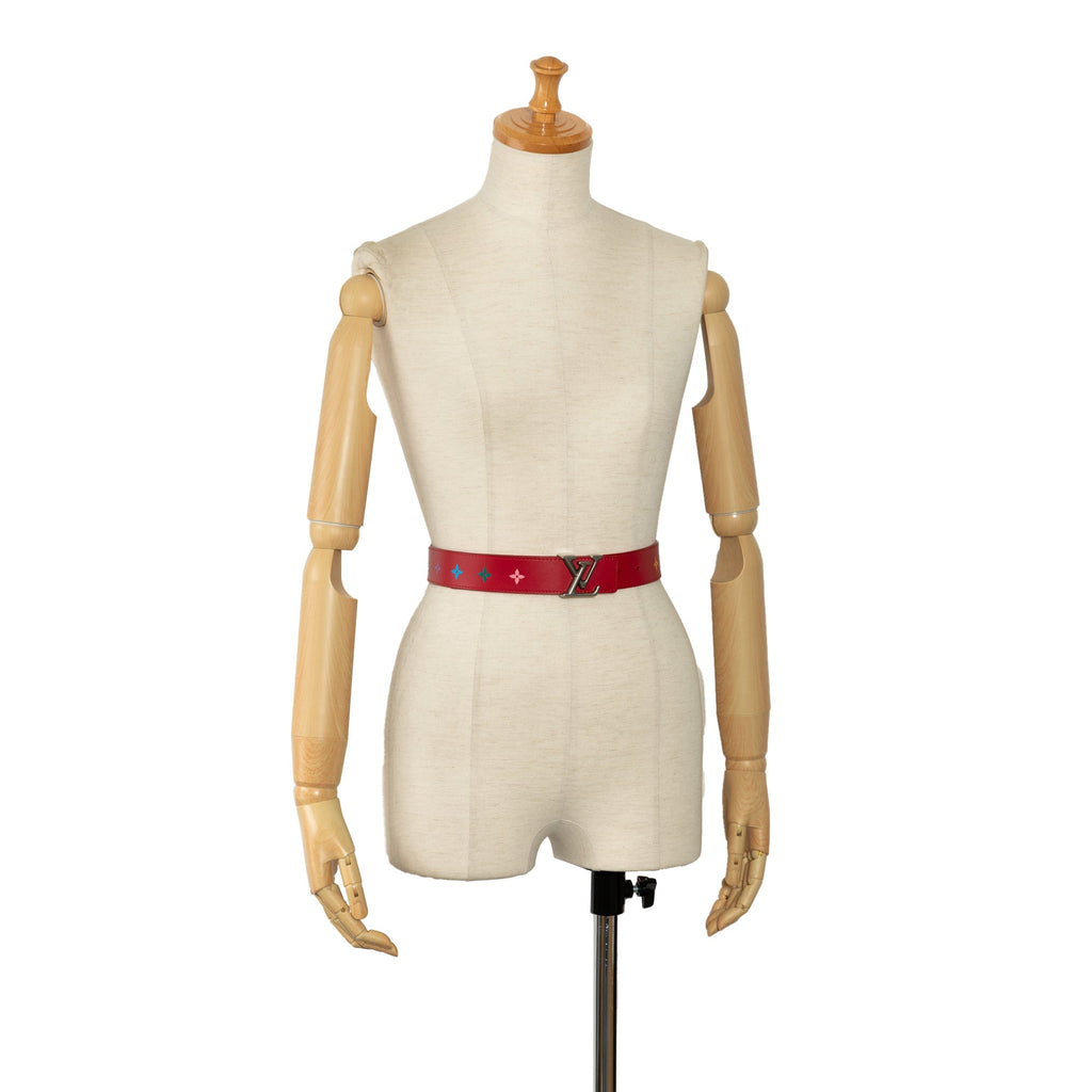 Red Louis Vuitton Monogram New Wave Belt