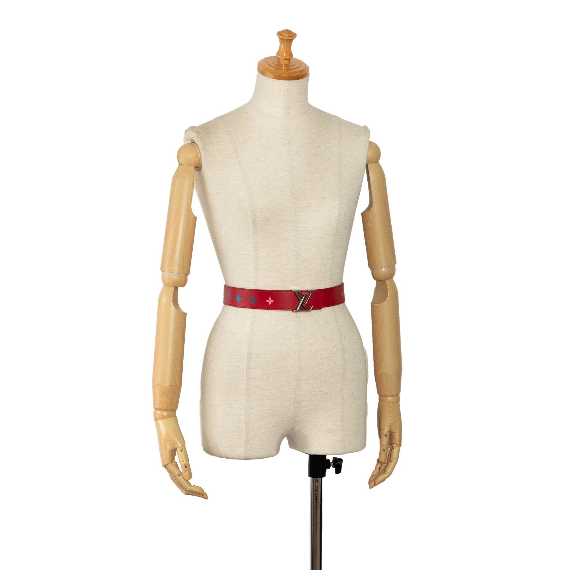 Red Louis Vuitton Monogram New Wave Belt
