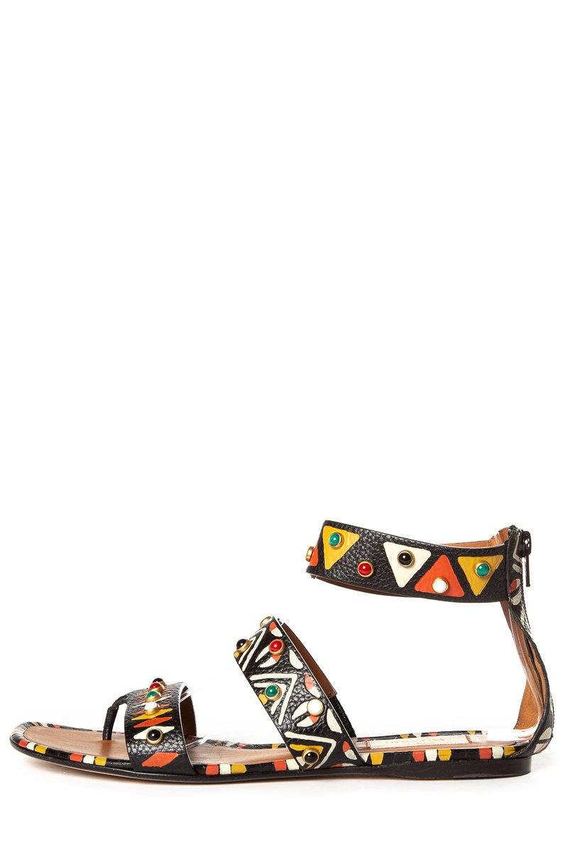 Valentino Black & Multicolor 'Primitive' Sandals 40