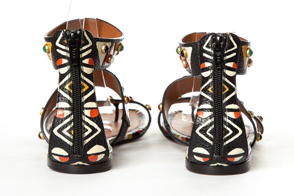 Valentino Black & Multicolor 'Primitive' Sandals 40