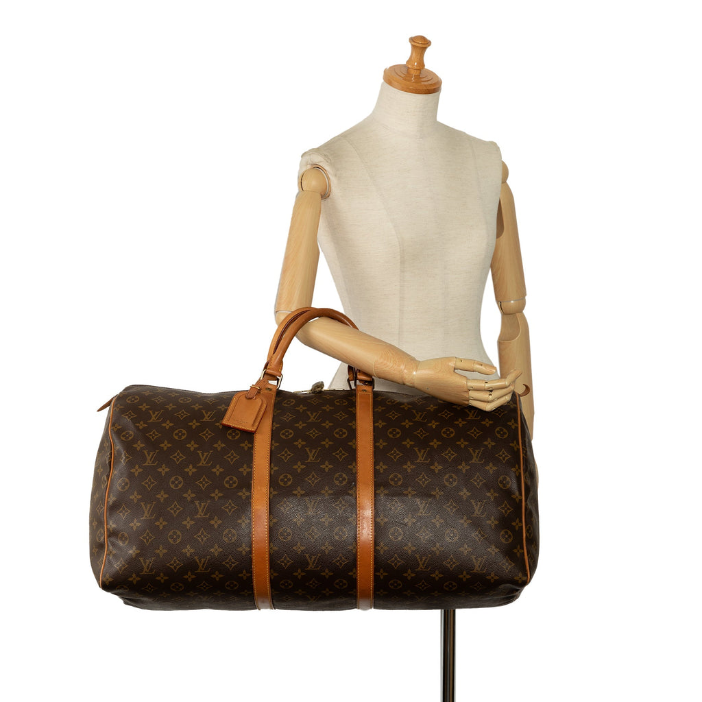 Brown Louis Vuitton Monogram Keepall 60 Travel Bag
