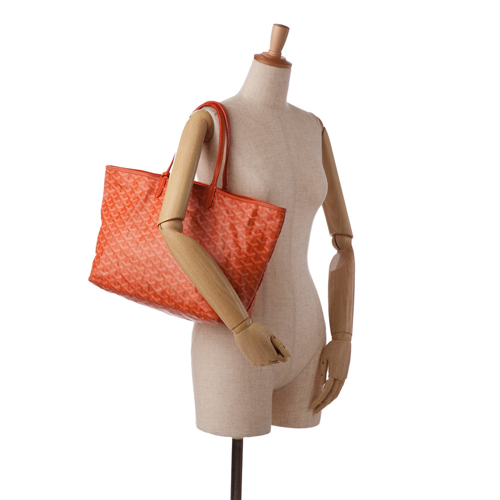 Orange Goyard Goyardine Saint Louis PM Tote Bag