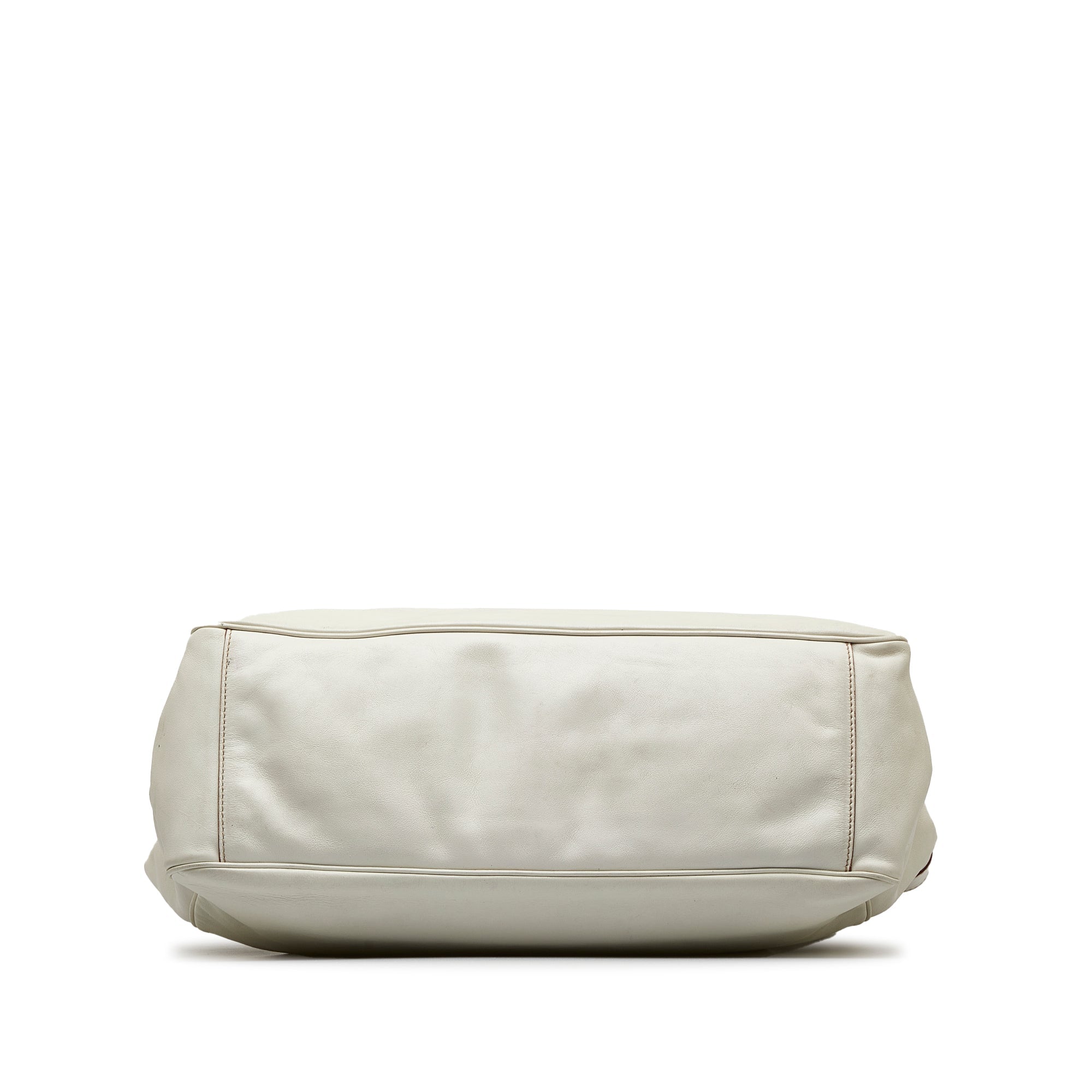 White Gucci Large Leather Positano Scarf Tote