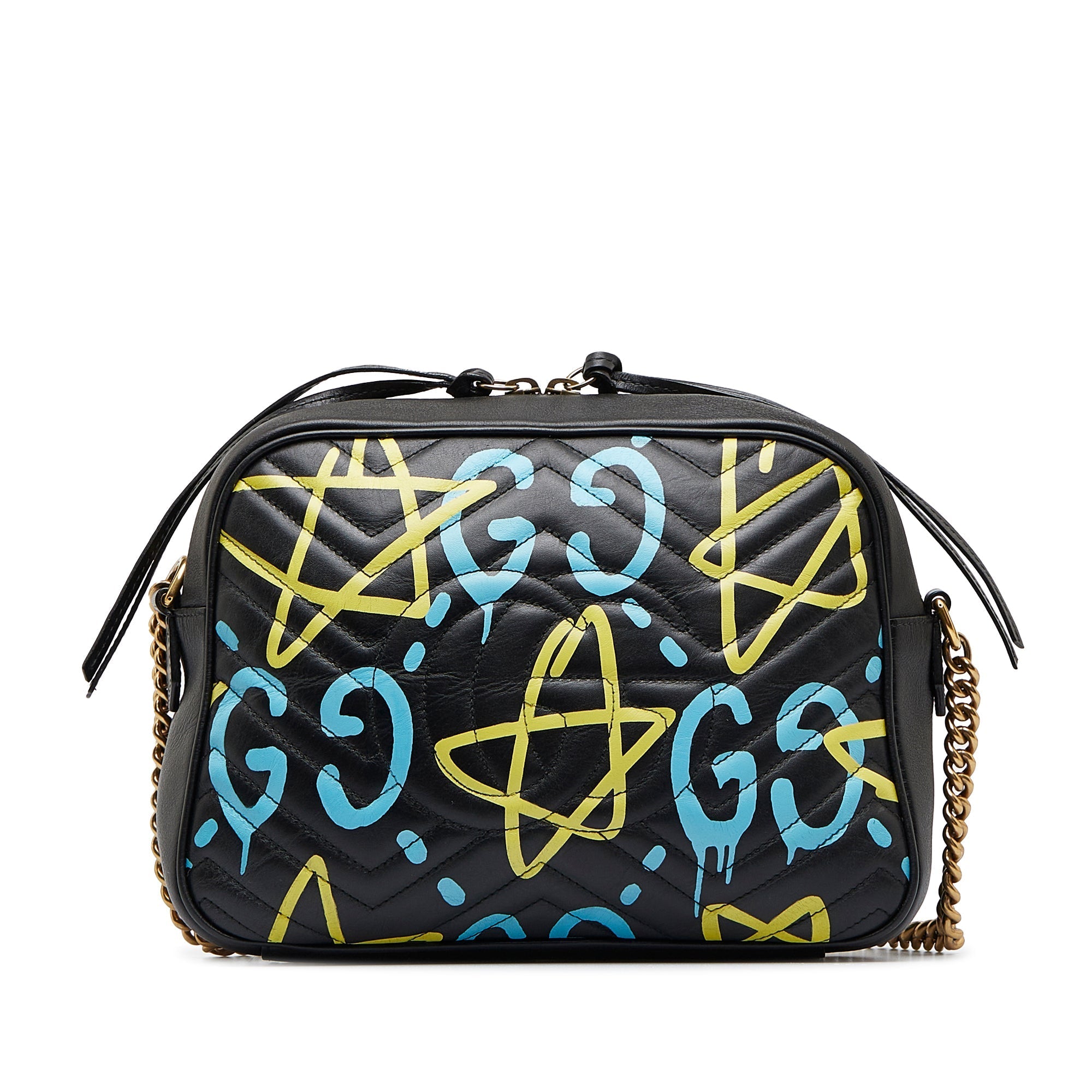 Gucci GG Marmont Black Printed Leather