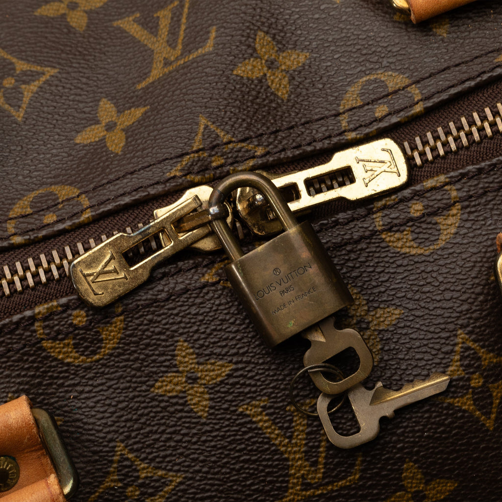 Brown Louis Vuitton Monogram Keepall 55 Travel Bag
