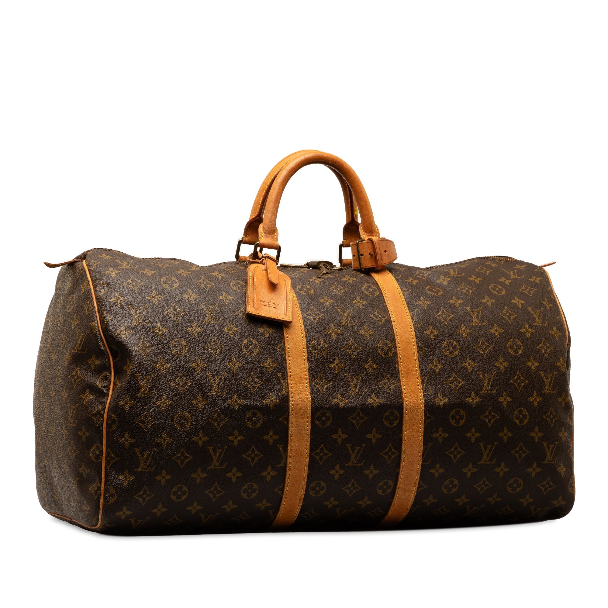 Brown Louis Vuitton Monogram Keepall 55 Travel Bag
