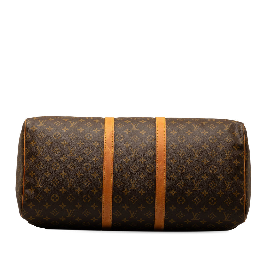Brown Louis Vuitton Monogram Keepall 55 Travel Bag