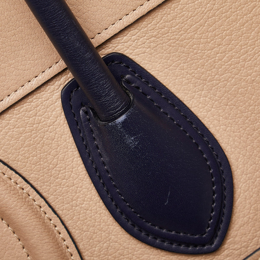 Tan Celine Micro Luggage Tote Bicolor