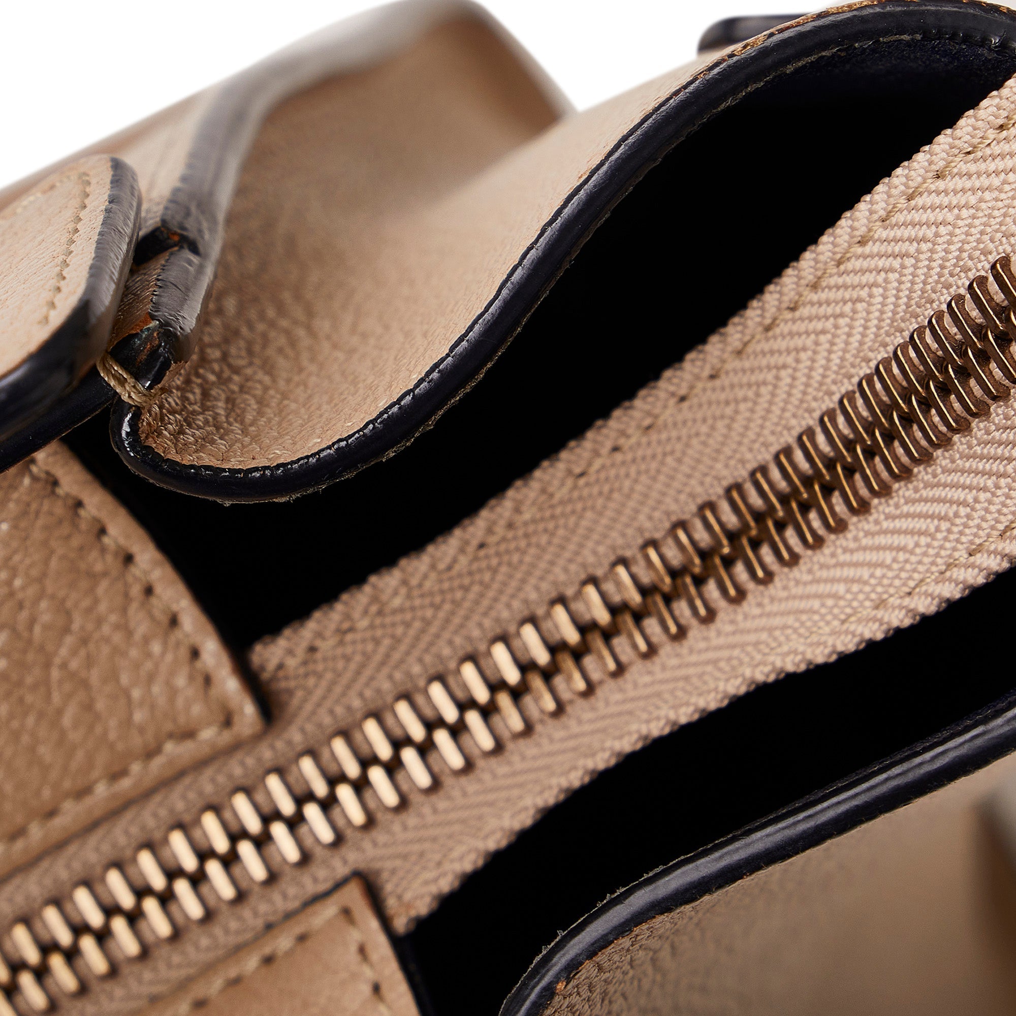 Tan Celine Micro Luggage Tote Bicolor