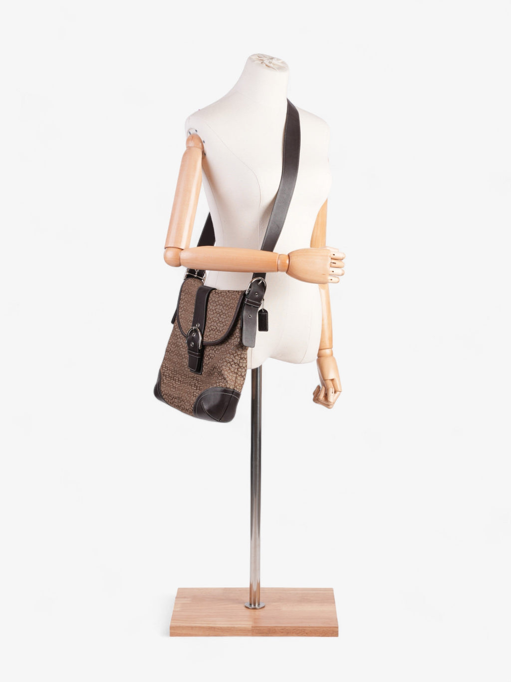 Coach Monogram Flap Crossbody Brown Canvas