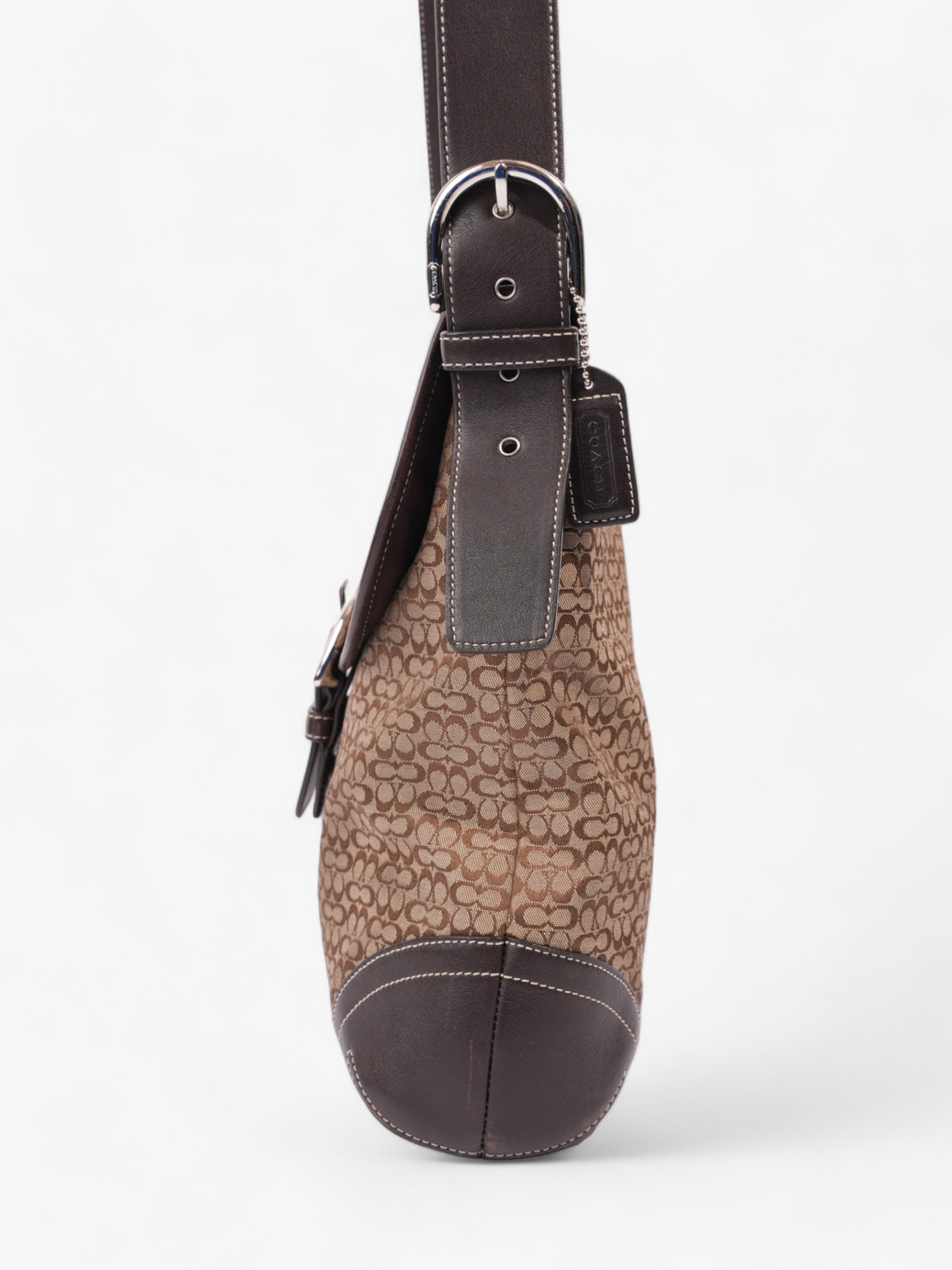 Coach Monogram Flap Crossbody Brown Canvas