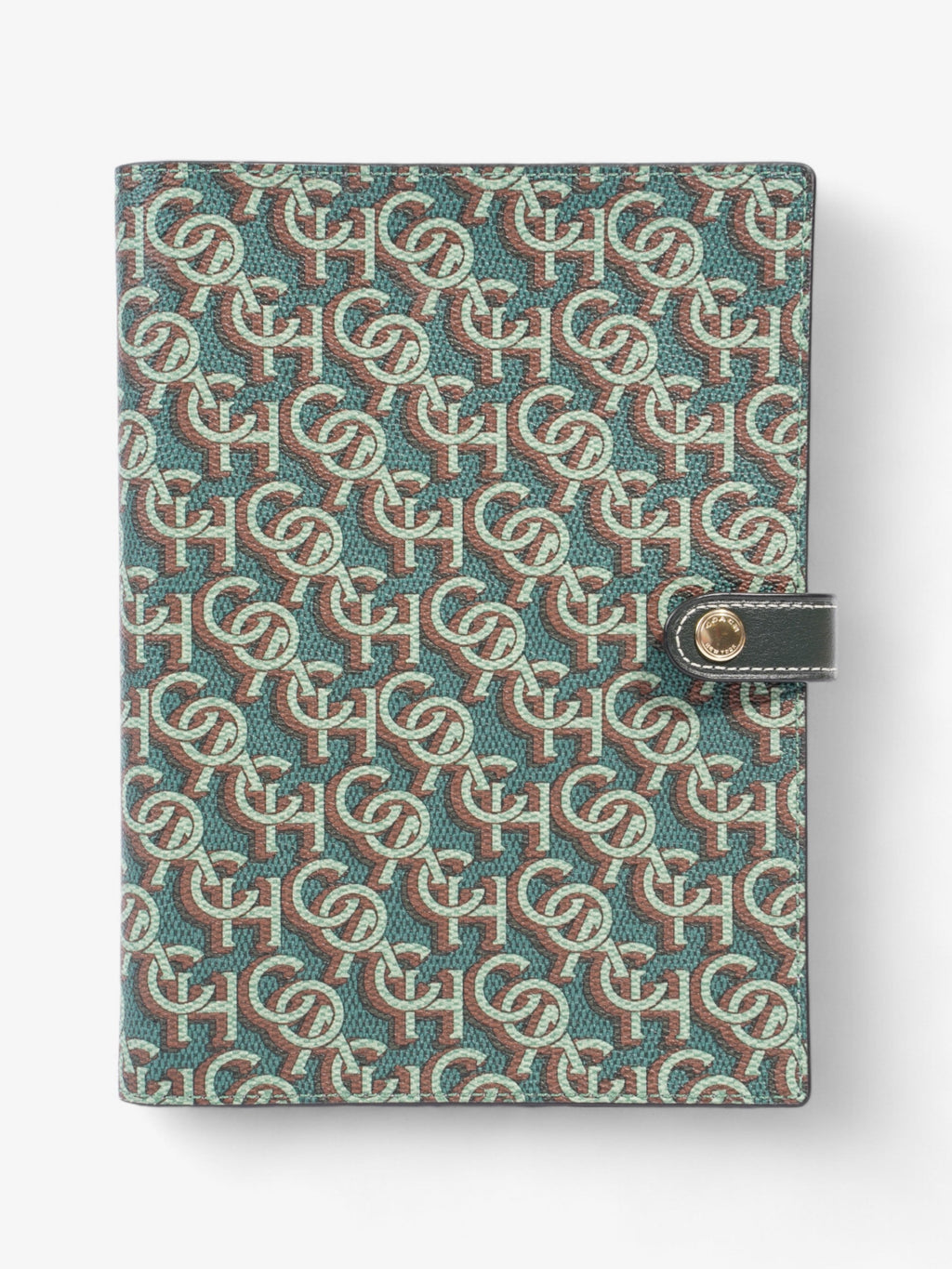 Coach A5 Organiser Notebook Green Monogram Print Coated Canvas