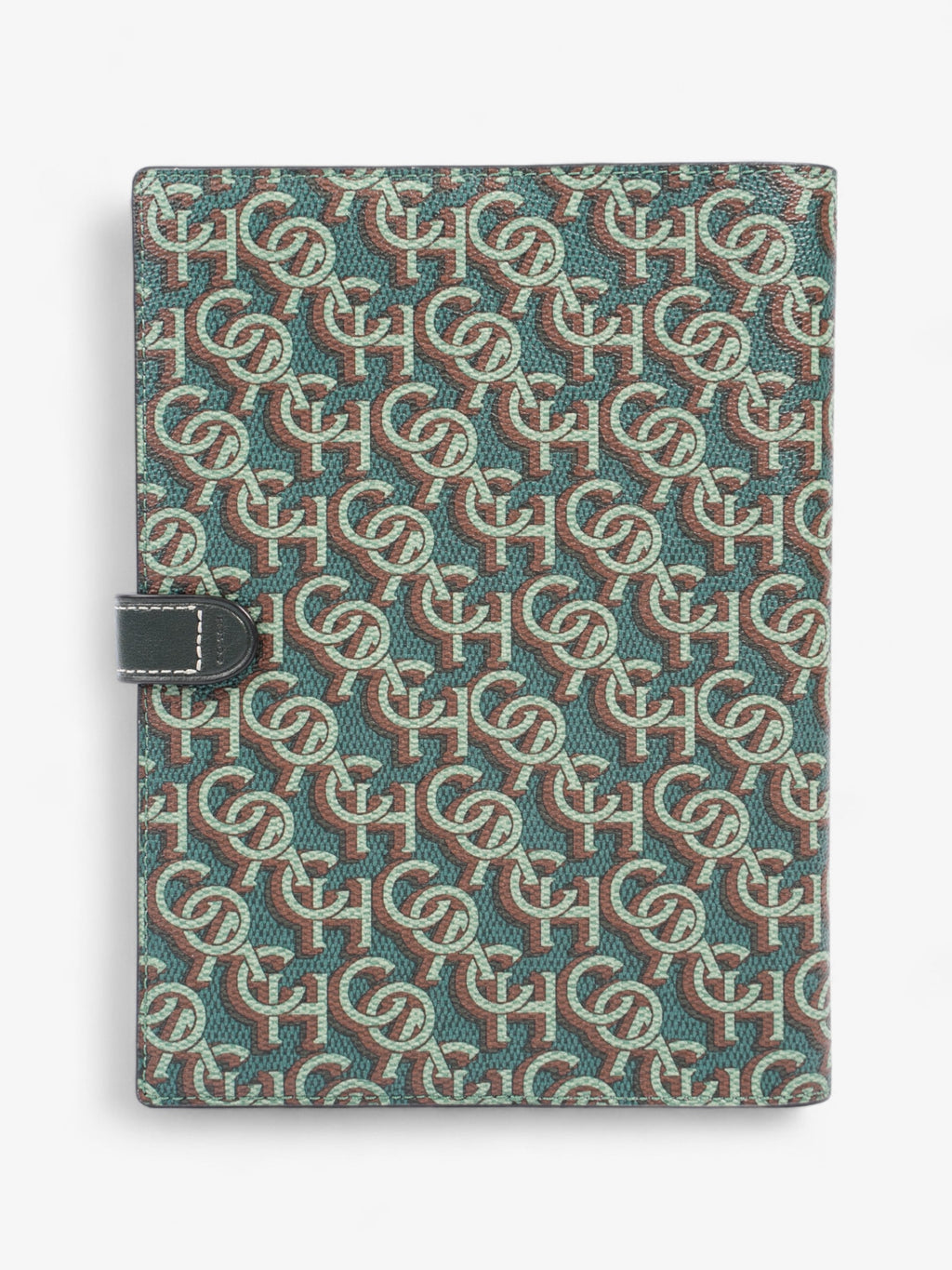 Coach A5 Organiser Notebook Green Monogram Print Coated Canvas
