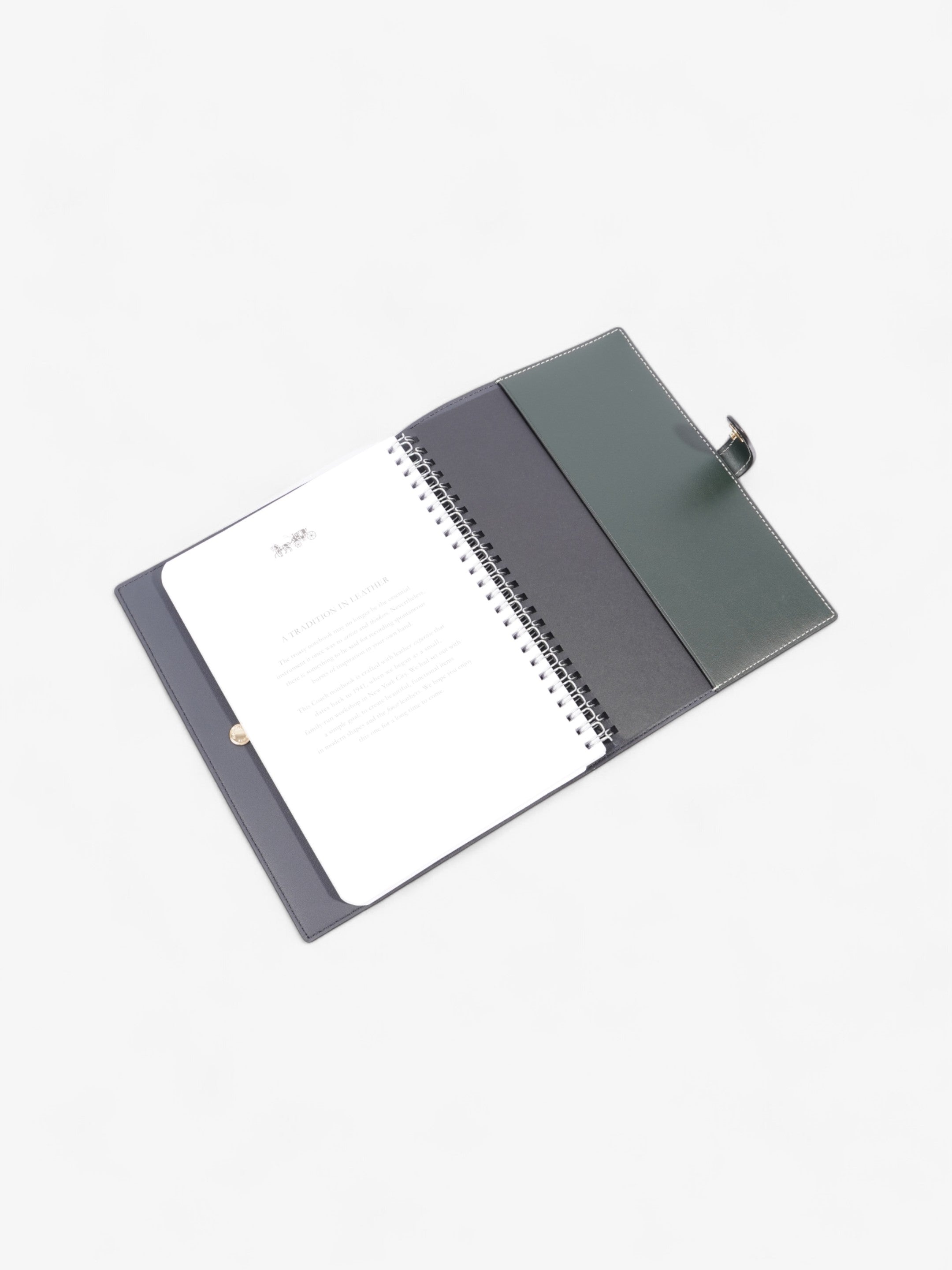 Coach A5 Organiser Notebook Green Monogram Print Coated Canvas