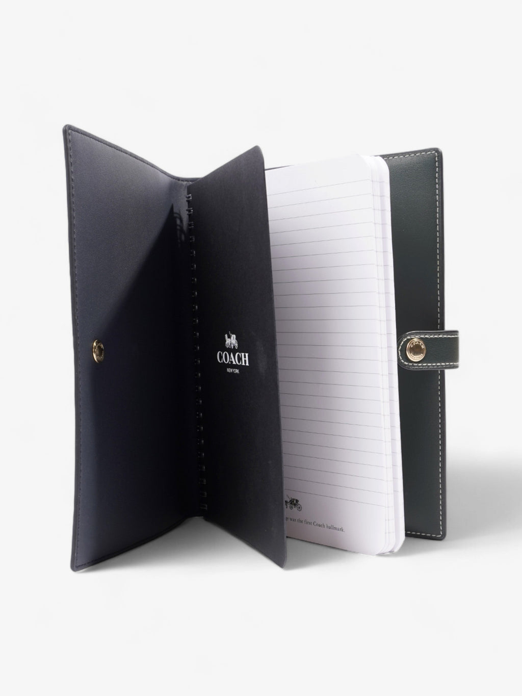 Coach A5 Organiser Notebook Green Monogram Print Coated Canvas
