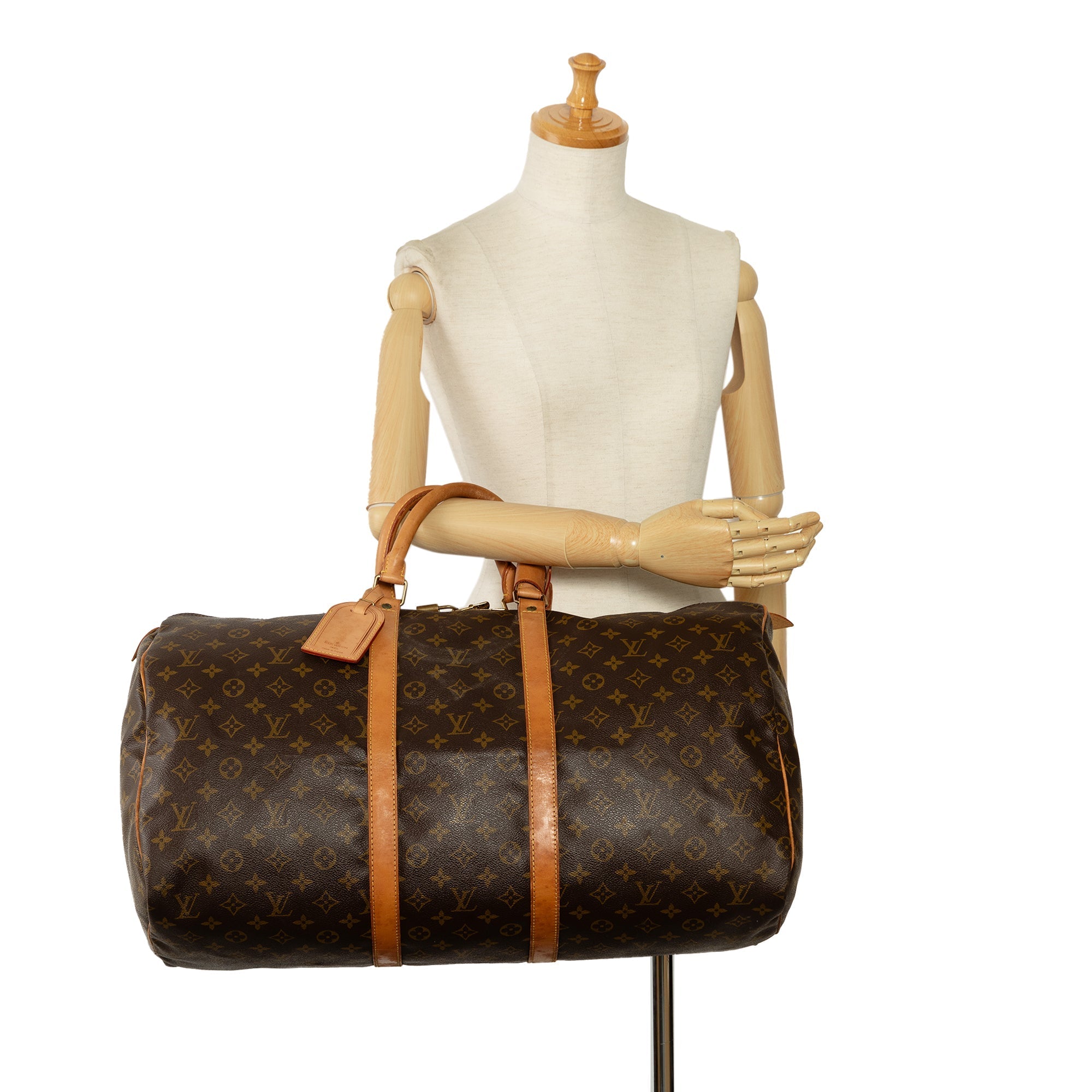 Brown Louis Vuitton Monogram Keepall 55 Travel Bag