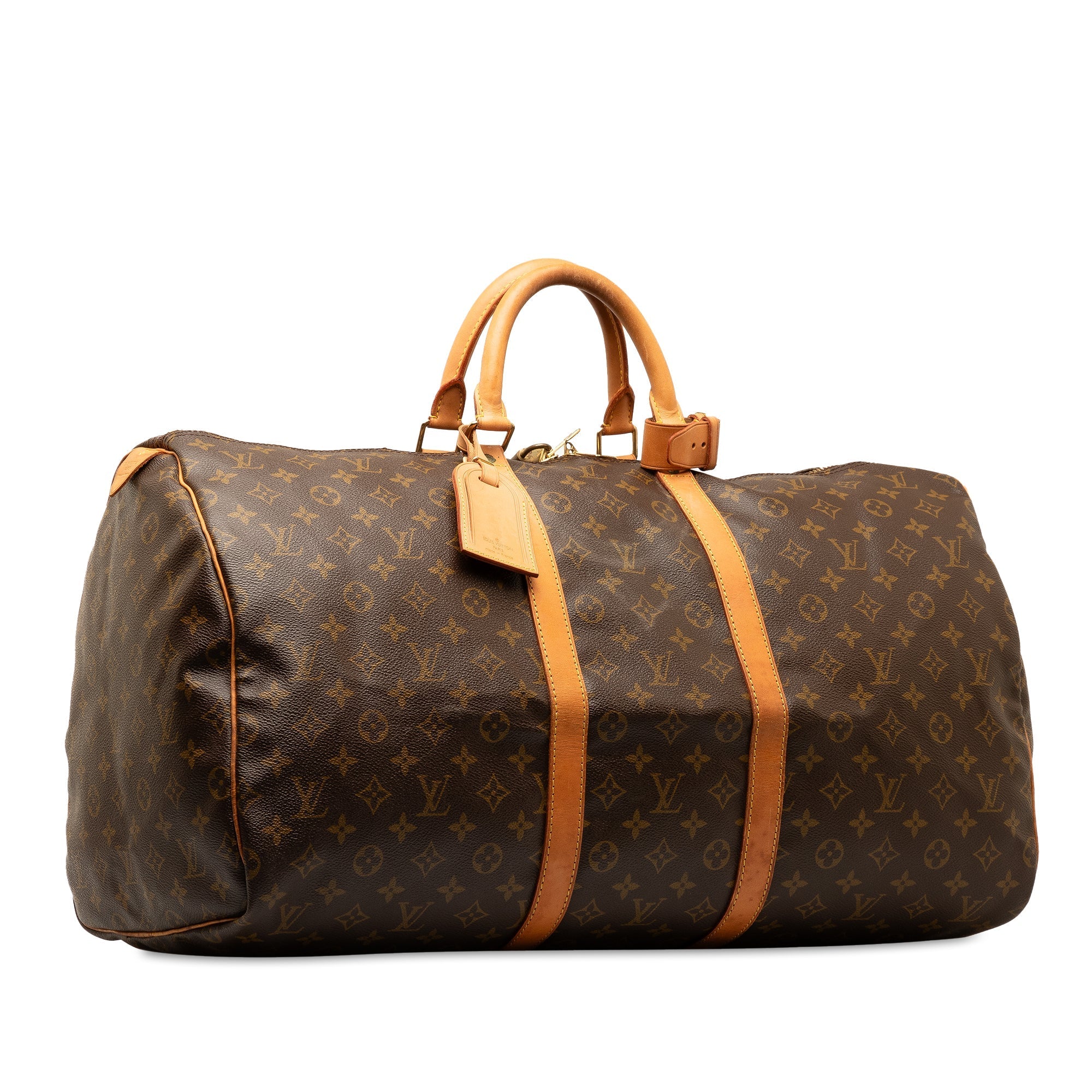 Brown Louis Vuitton Monogram Keepall 55 Travel Bag