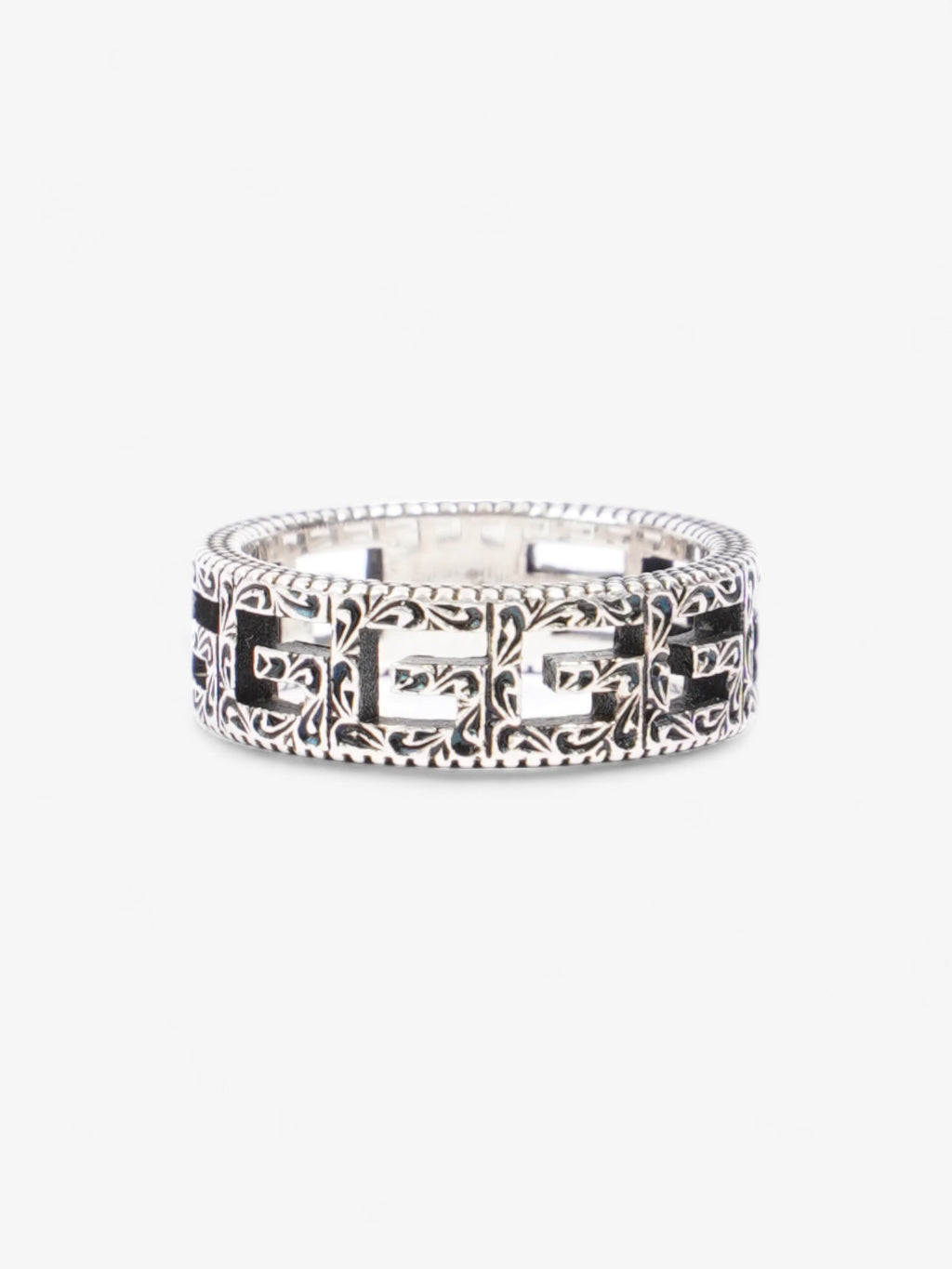 Gucci Sqaure G Ring Silver Silver Sterling 16 (Circumference - 56mm)