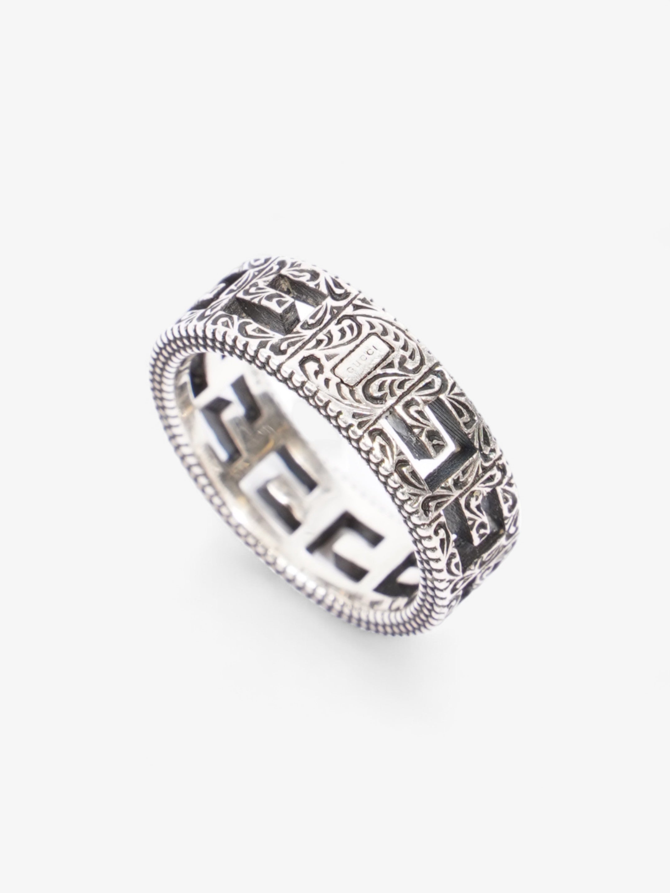 Gucci Sqaure G Ring Silver Silver Sterling 16 (Circumference - 56mm)