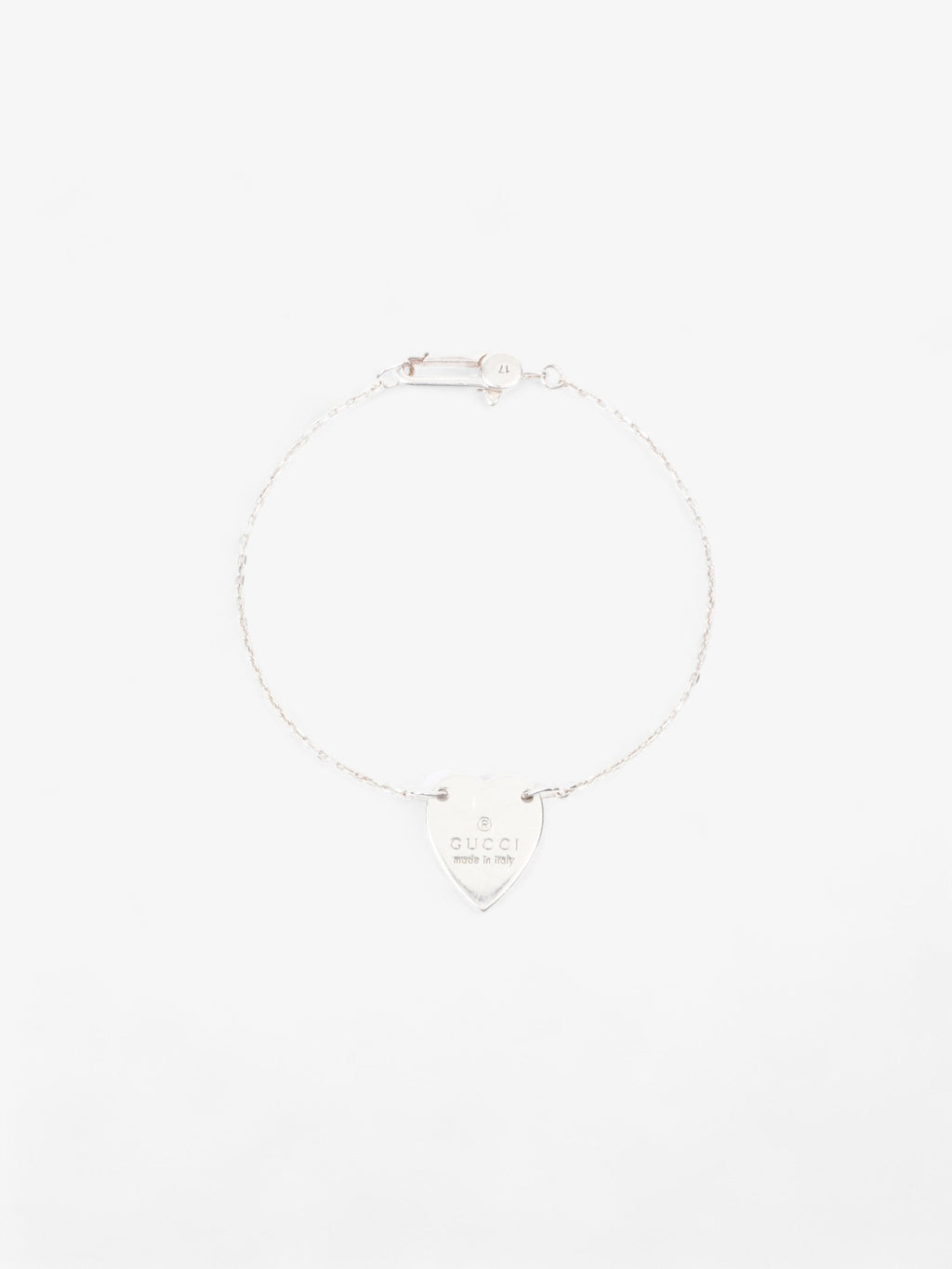Gucci Trademark Heart Bracelet Silver Silver Sterling 17