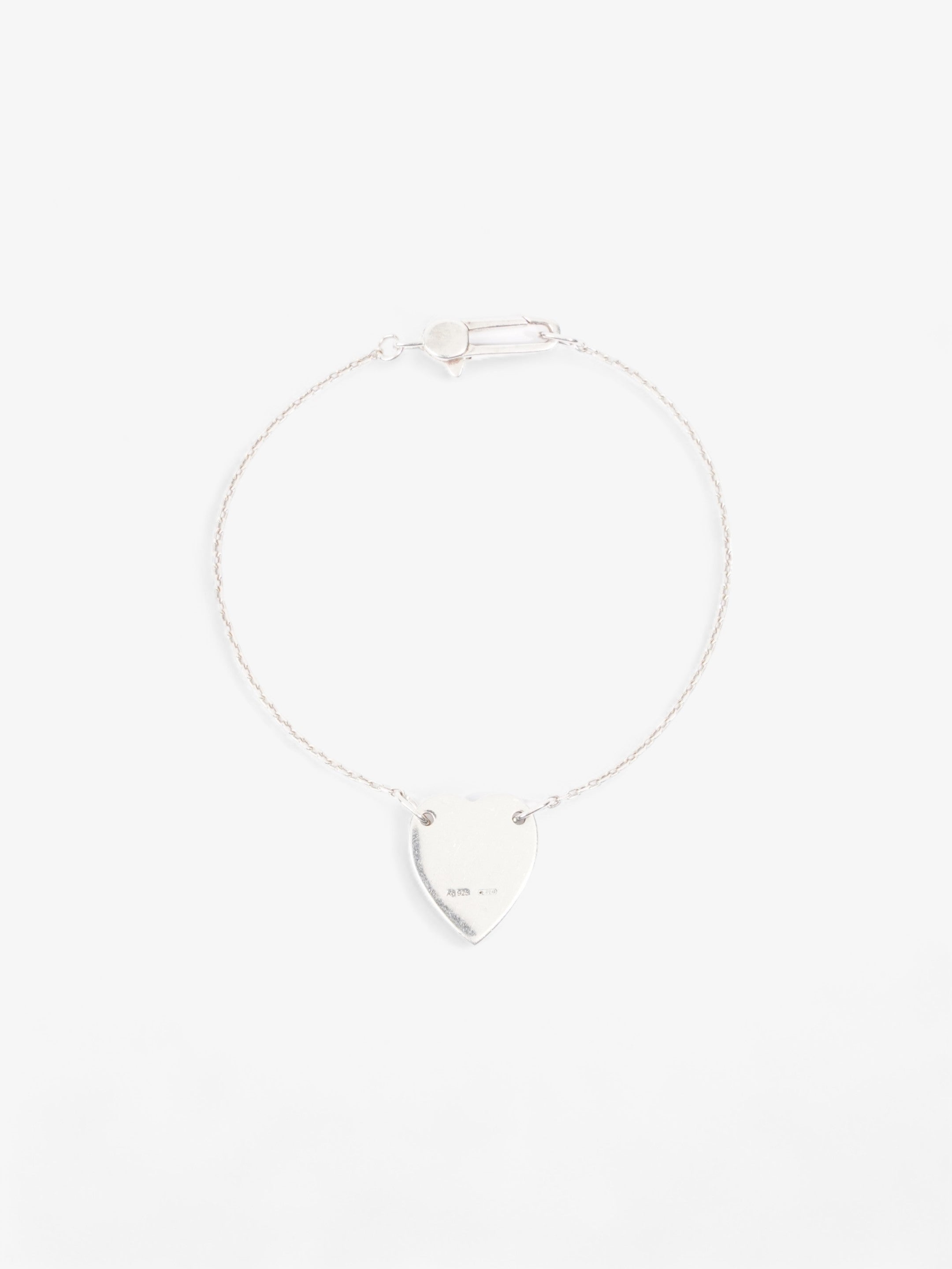Gucci Trademark Heart Bracelet Silver Silver Sterling 17