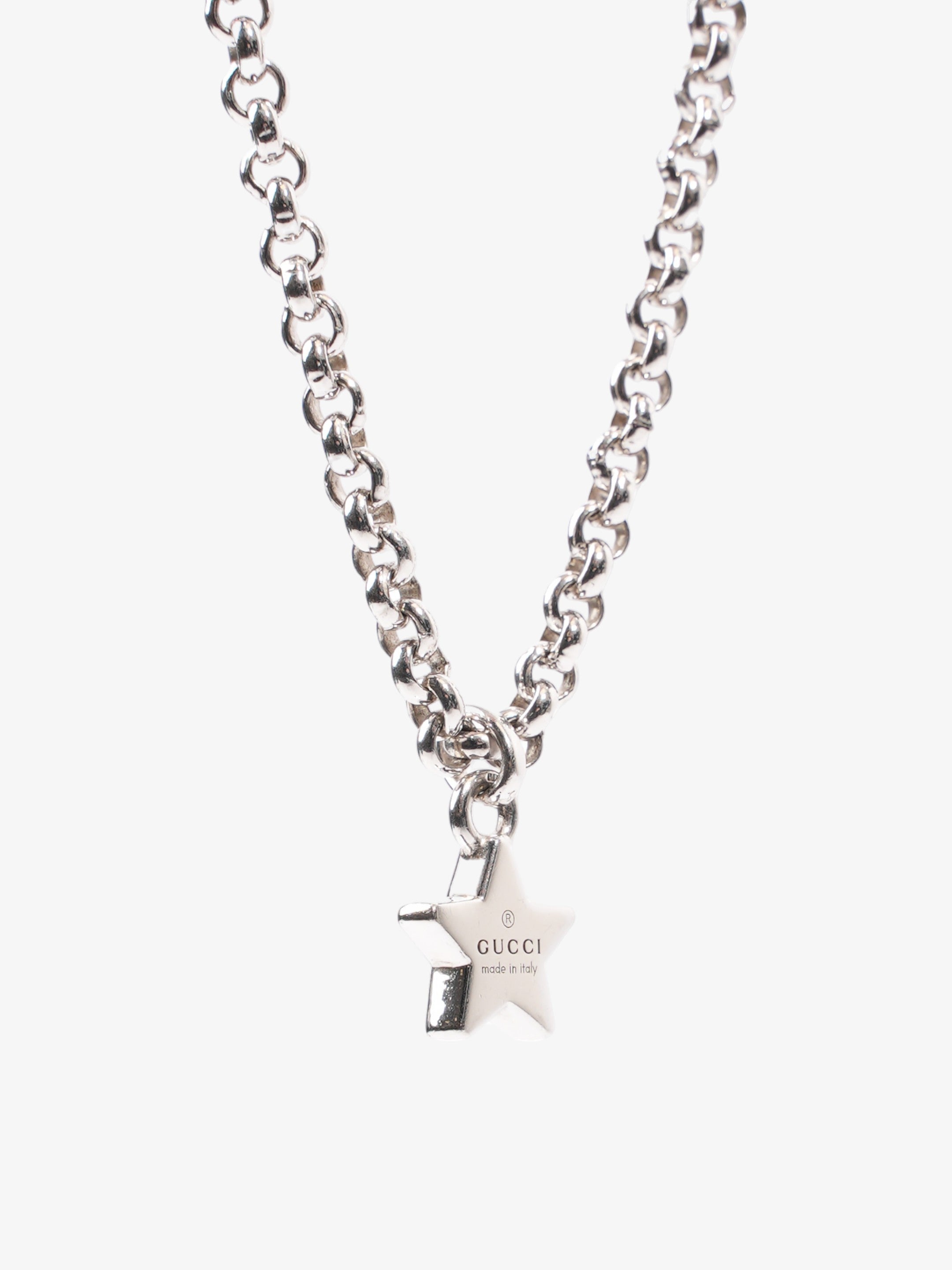 Gucci Star Pendant Necklace Silver Silver Sterling