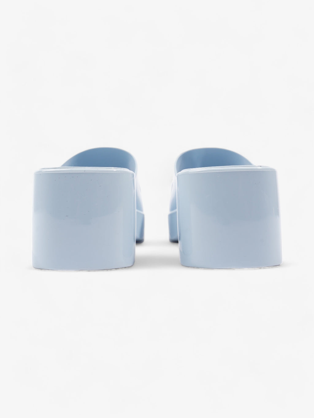 Gucci Logo Platform Slide Sandal 50mm Light Blue Rubber EU 37 UK 4