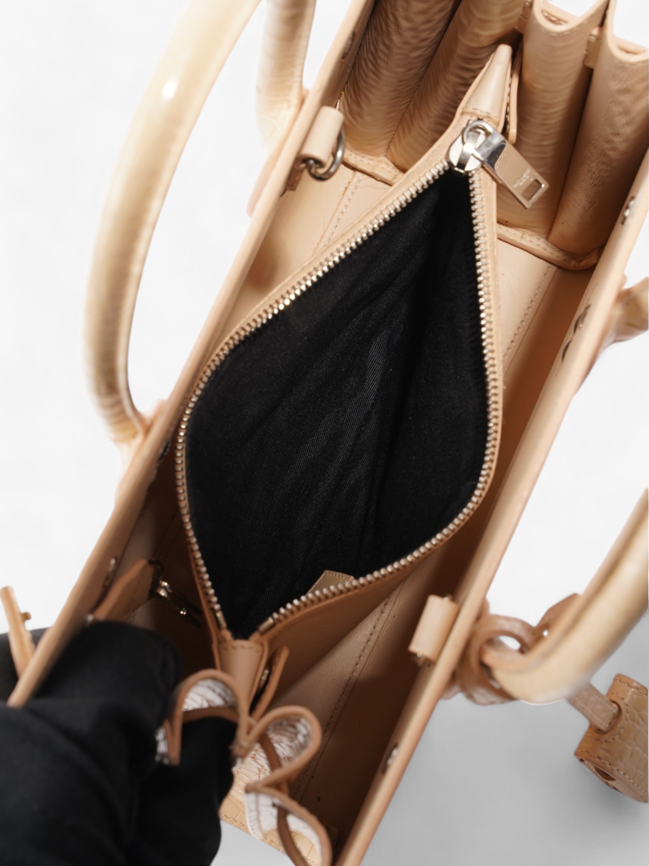Saint Laurent Sac De Jour Light Beige Embossed Leather Baby