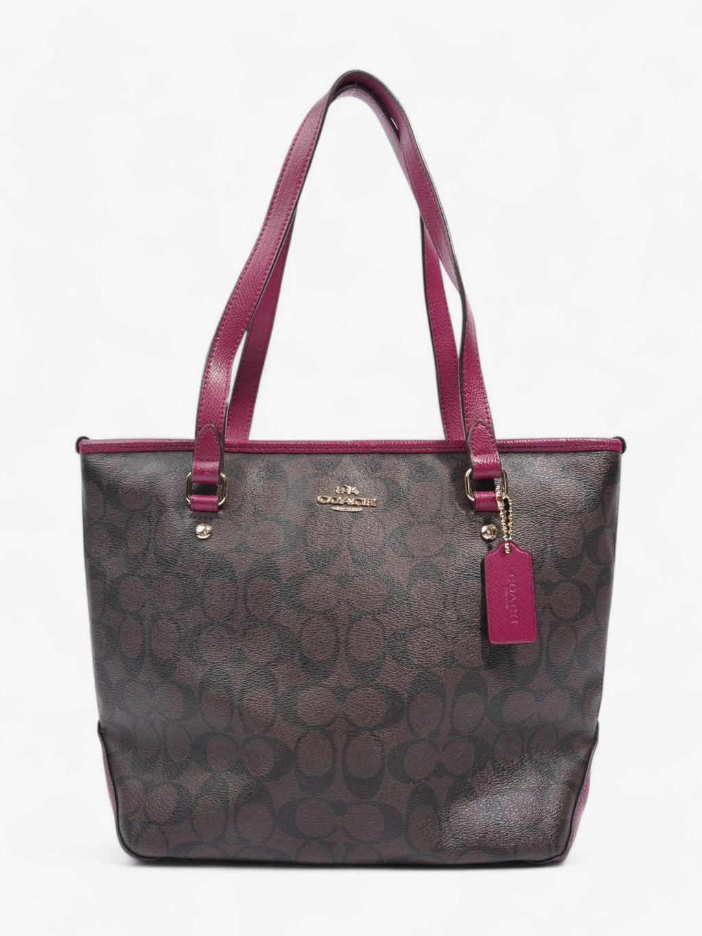 Coach Gallery Tote Brown / Magenta Canvas