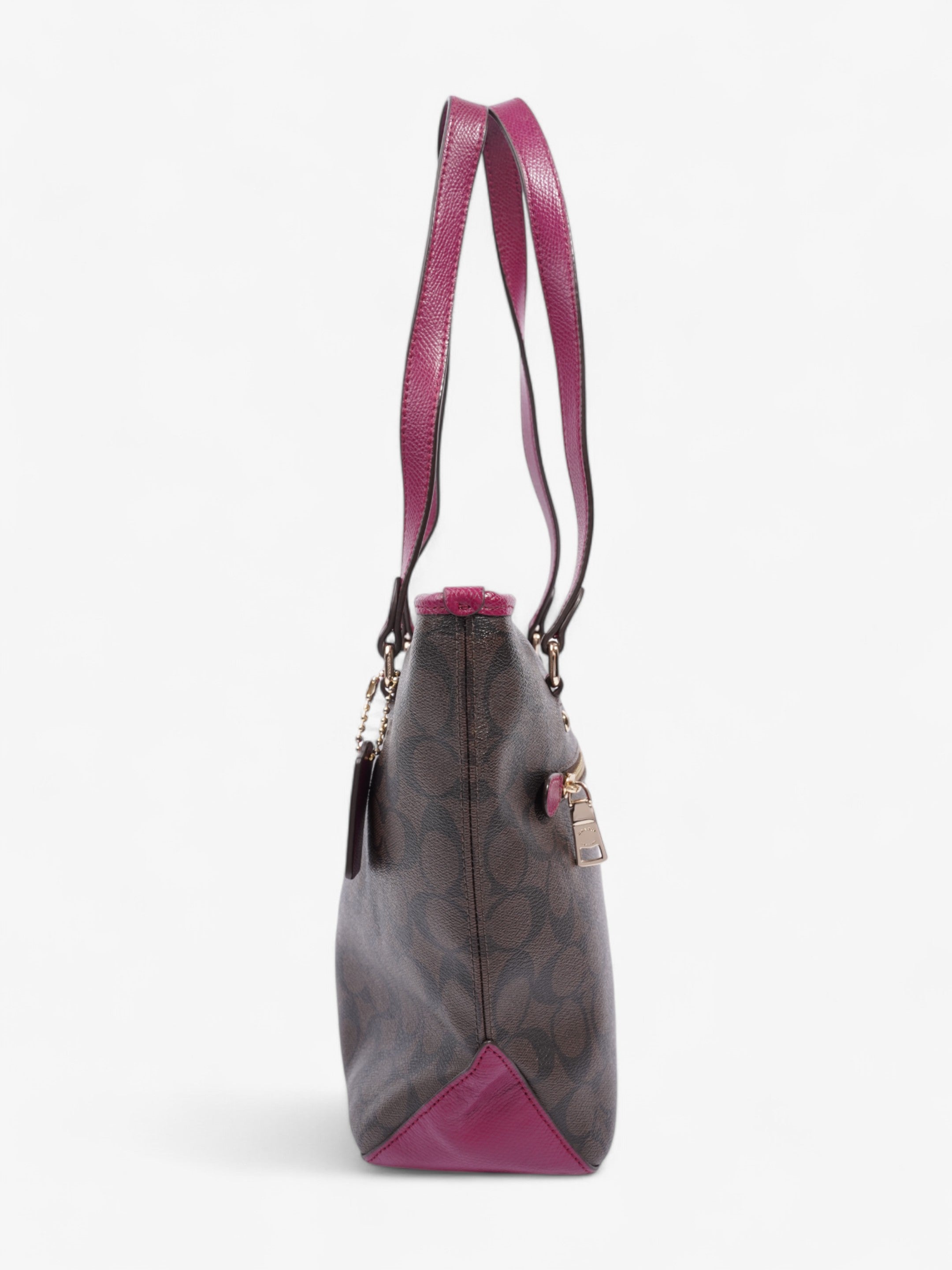 Coach Gallery Tote Brown / Magenta Canvas