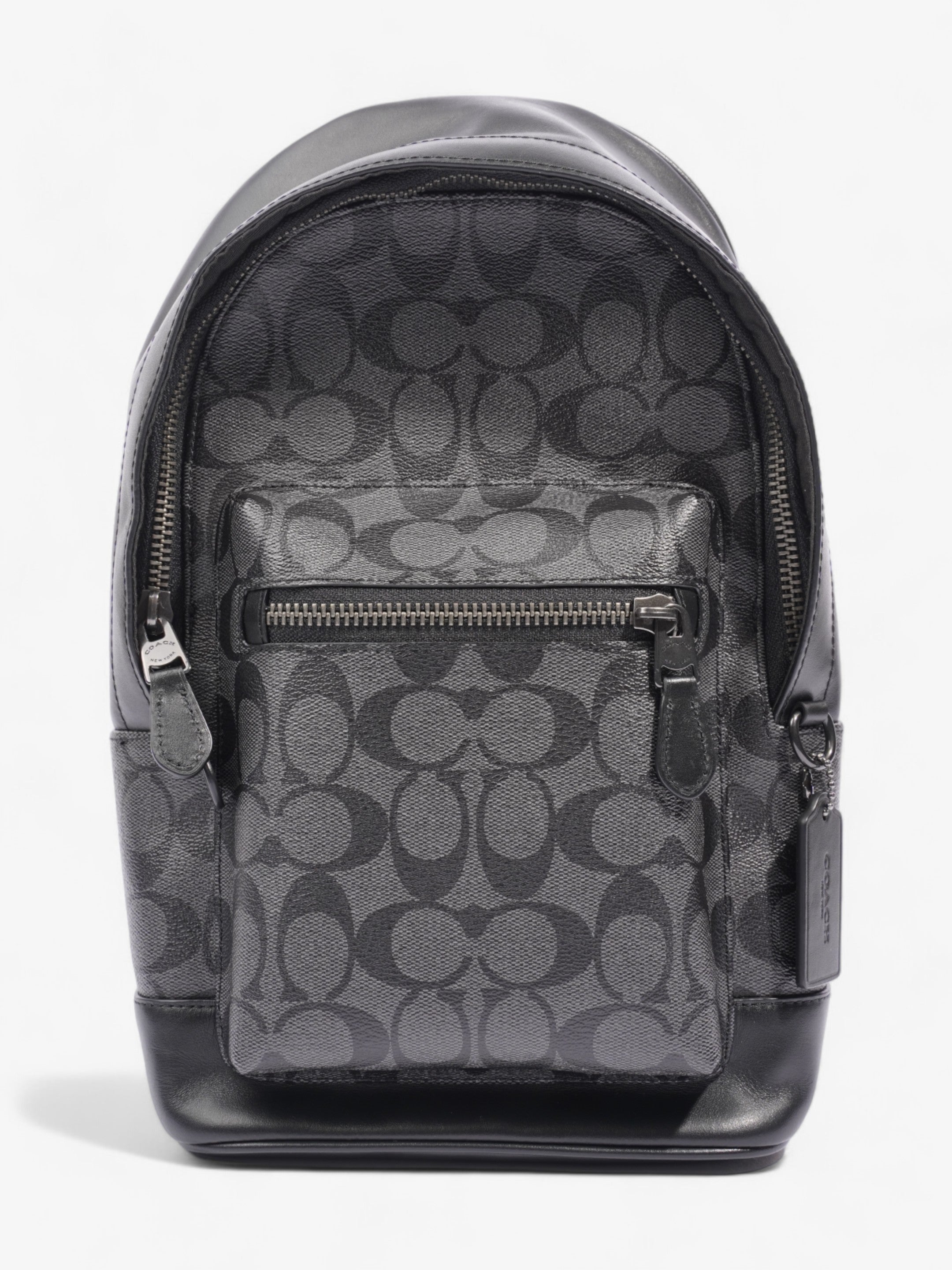 Coach West Pack Black Signature Canvas Coated Canvas