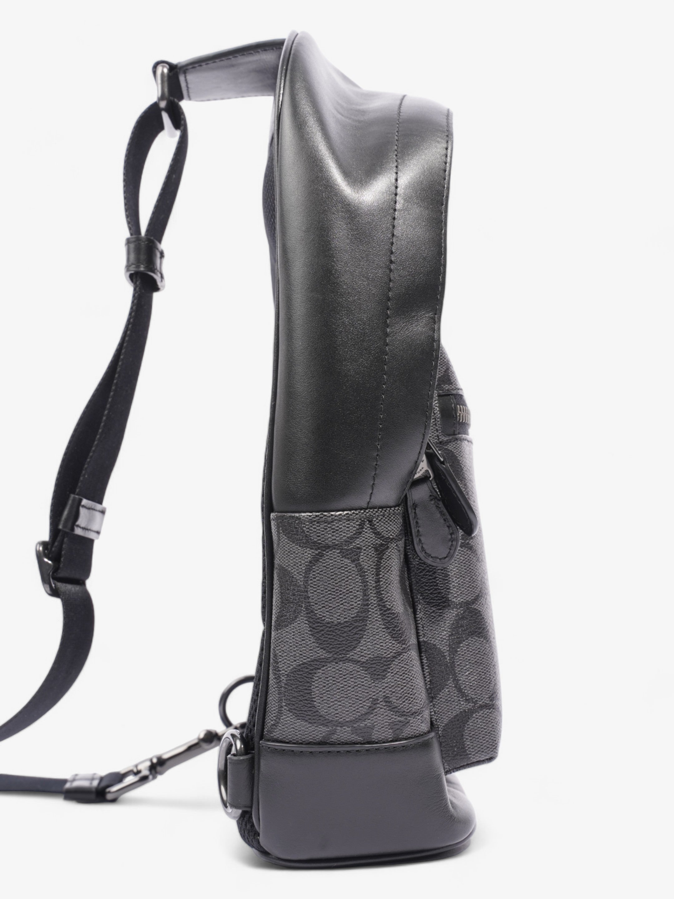Coach West Pack Black Signature Canvas Coated Canvas